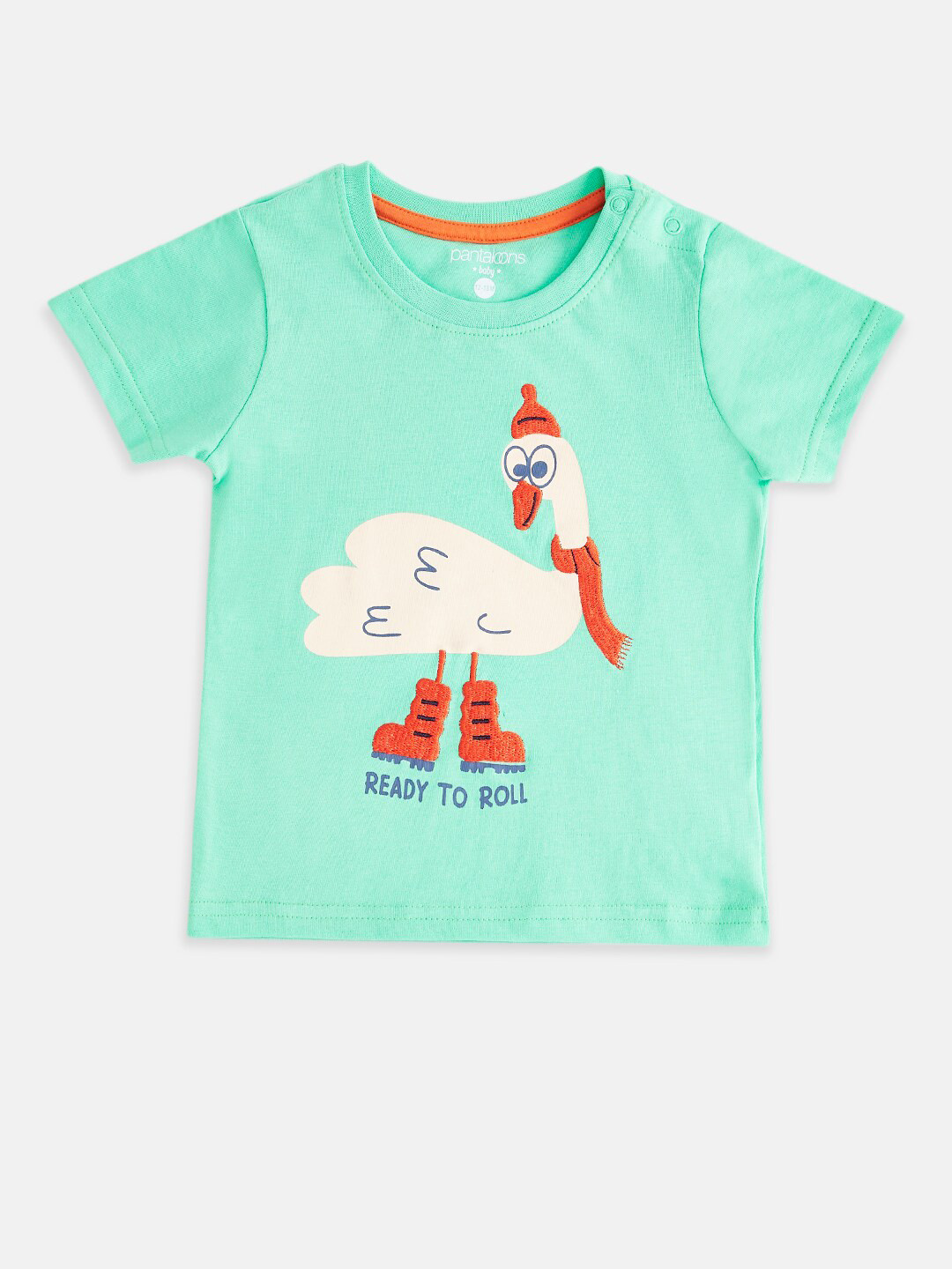 

Pantaloons Baby Boys Green Printed Cotton T-shirt