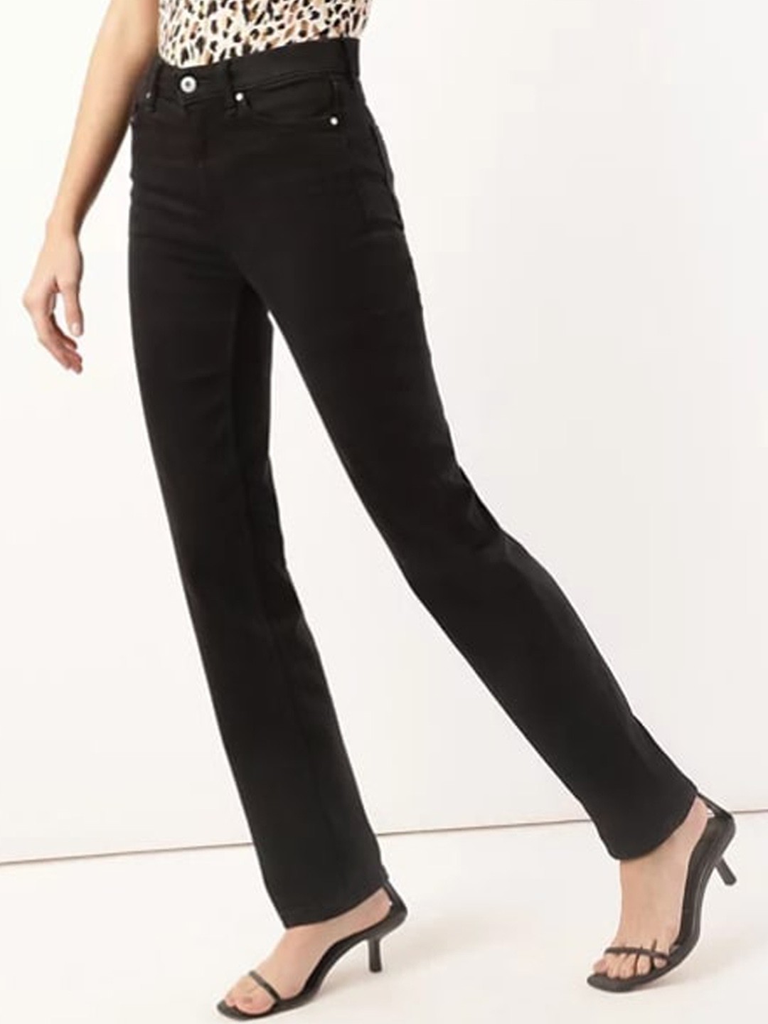 

Marks & Spencer Women Black High-Rise No Fade Jeans