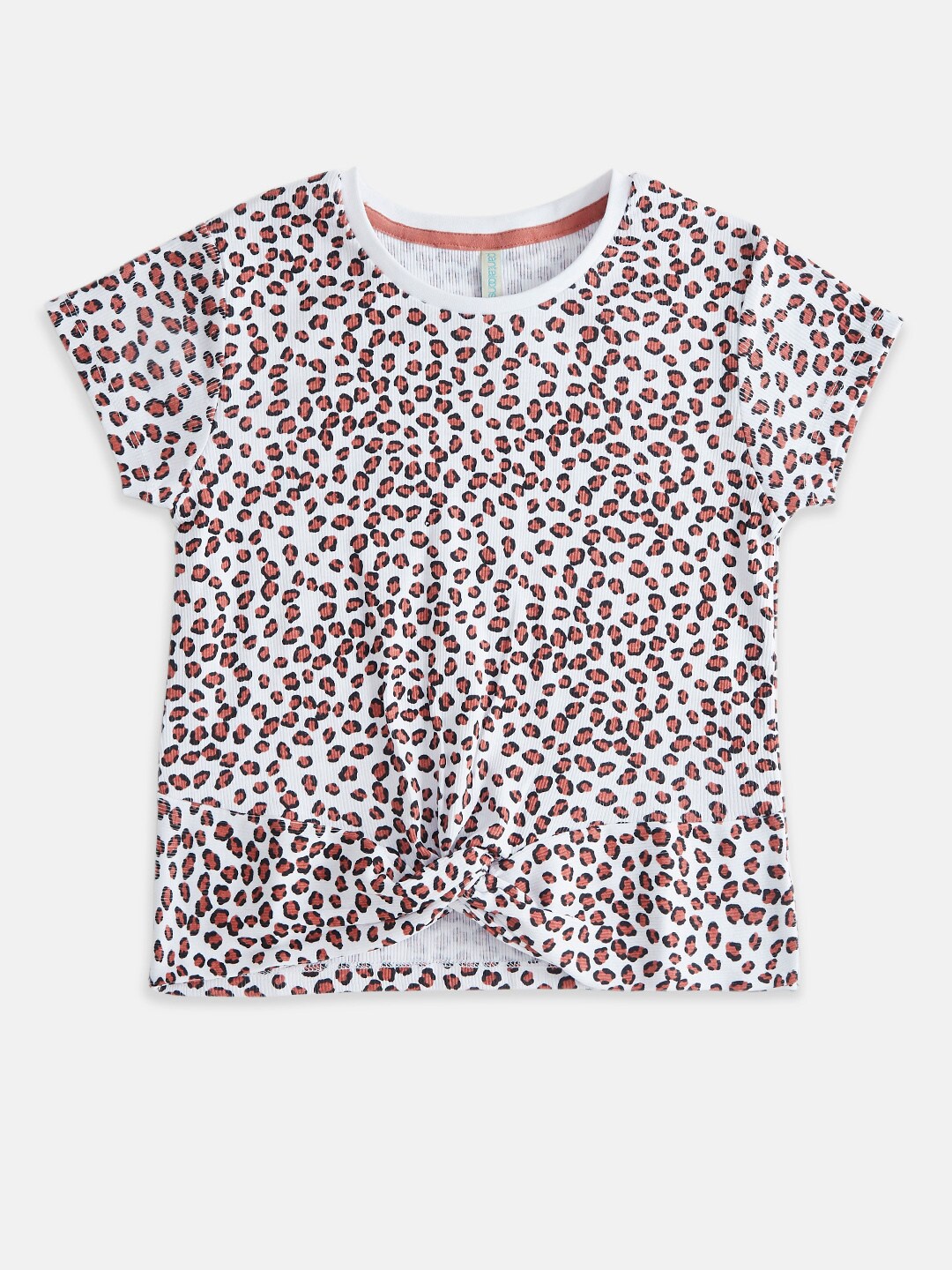 

Pantaloons Junior Girls Off White & Brown Printed T-shirt