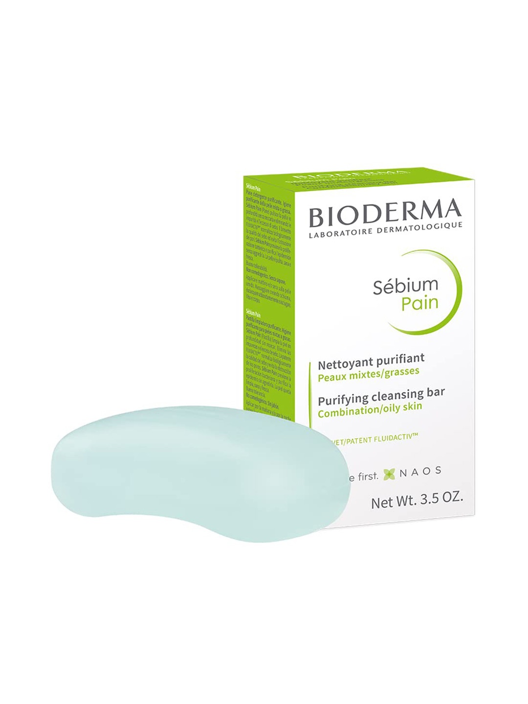 

BIODERMA Sebium Pain Purifying Cleansing Bar to Preventing Blemishes - 100 g, Green