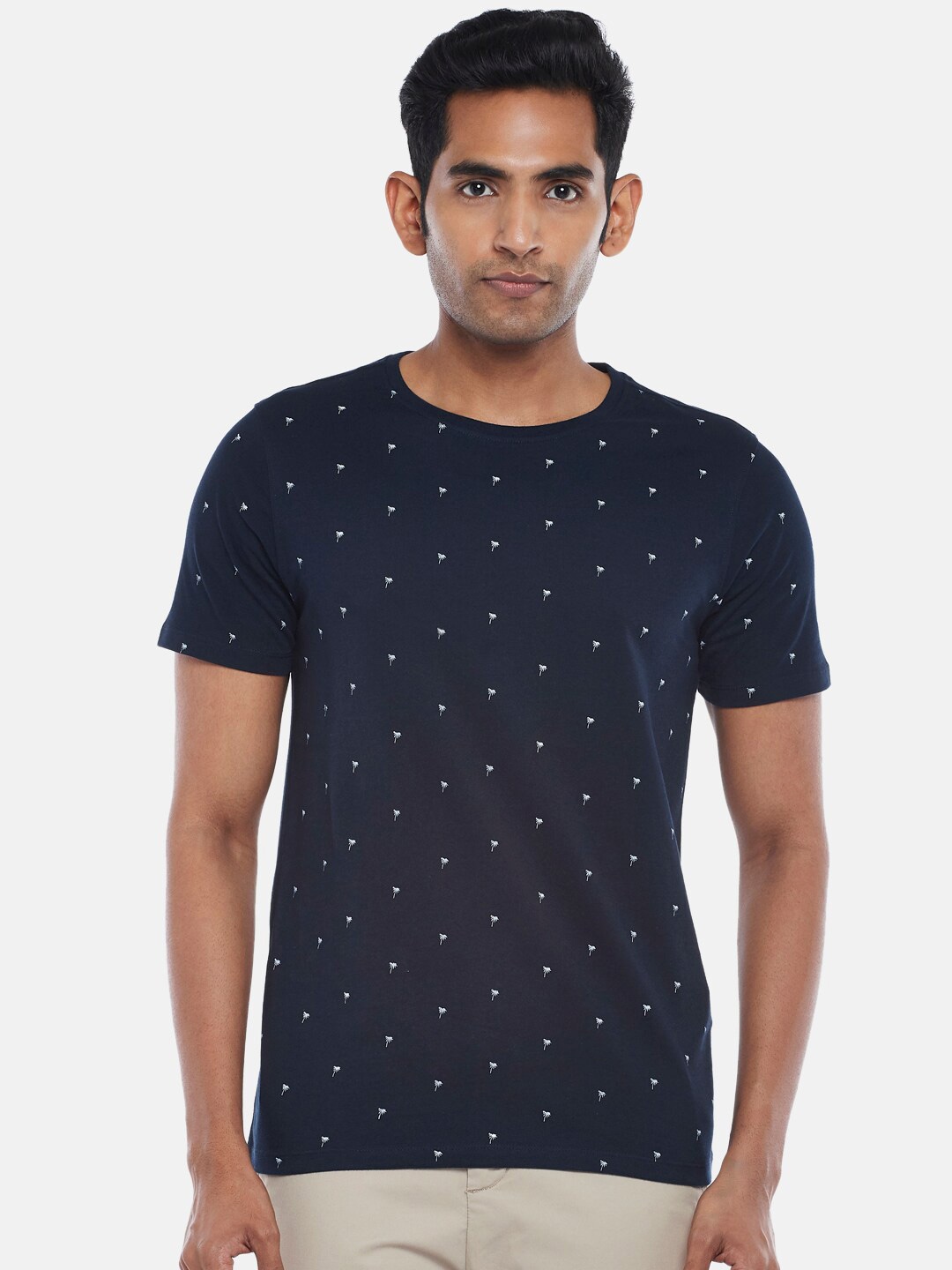 

Urban Ranger by pantaloons Men Navy Blue Printed Slim Fit T-shirt
