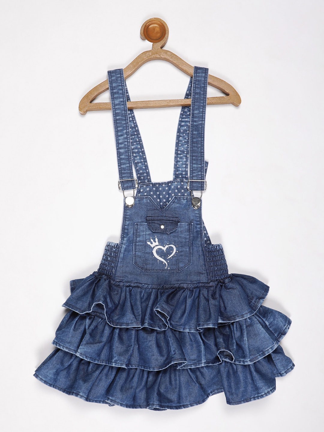 

V2 Value & Variety Girls Blue Printed Dungarees