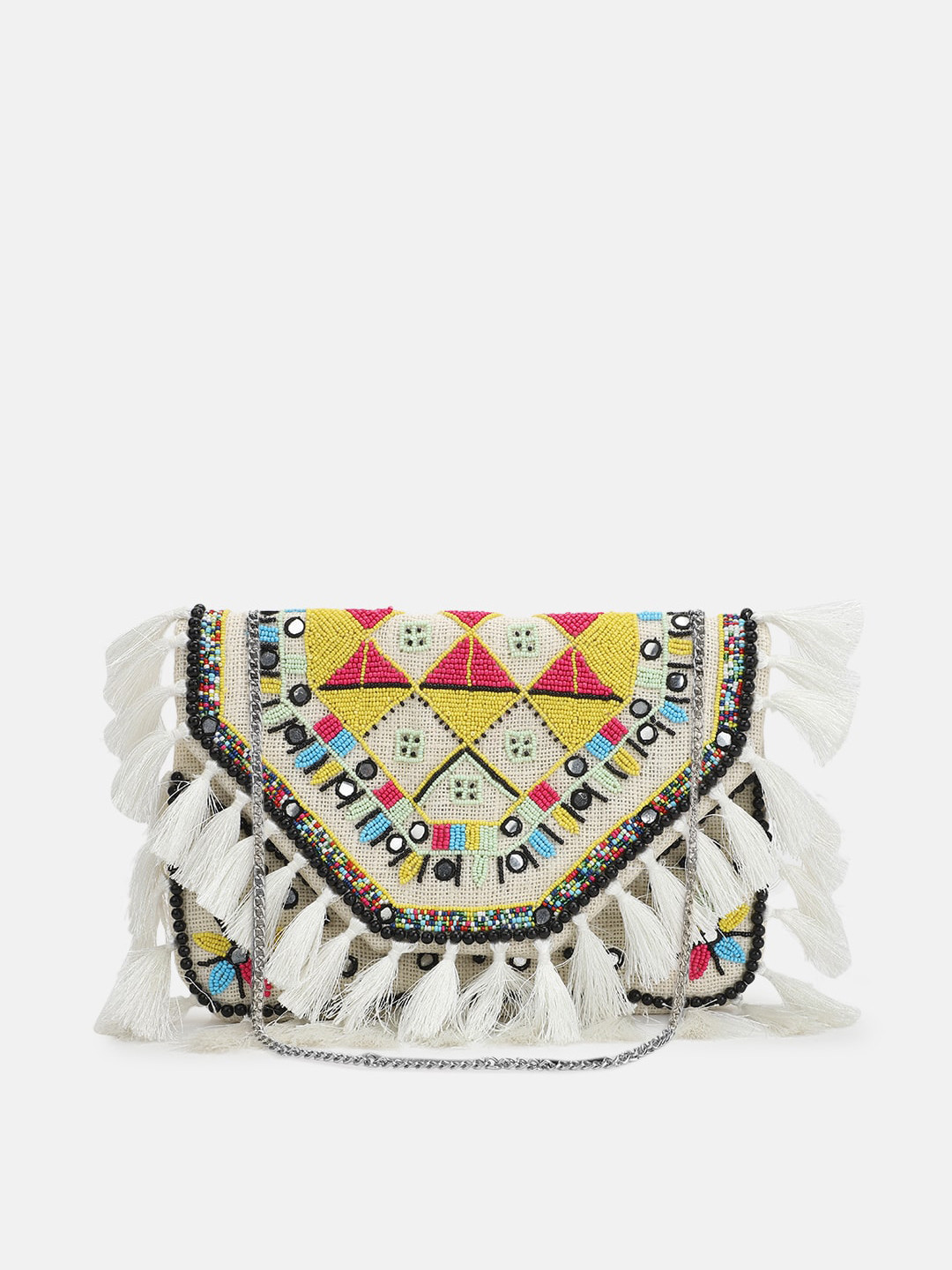 

FABBHUE Women Off White Clutches