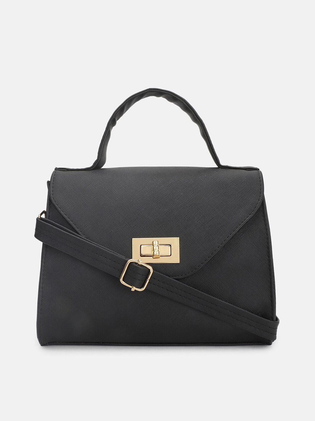 

FABBHUE Black PU Structured Satchel