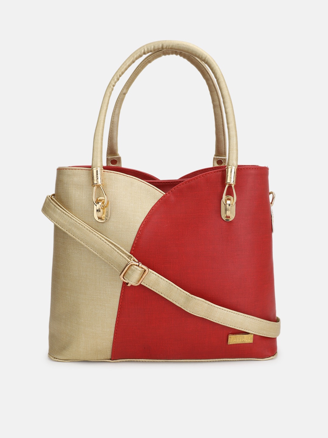 

FABBHUE Colourblocked PU Structured Shoulder Bag with Cut Work, Multi
