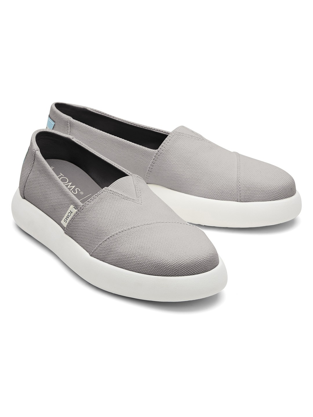 

TOMS Women Grey Alpargata Mallow Heritage Canvas Slip-On Sneakers
