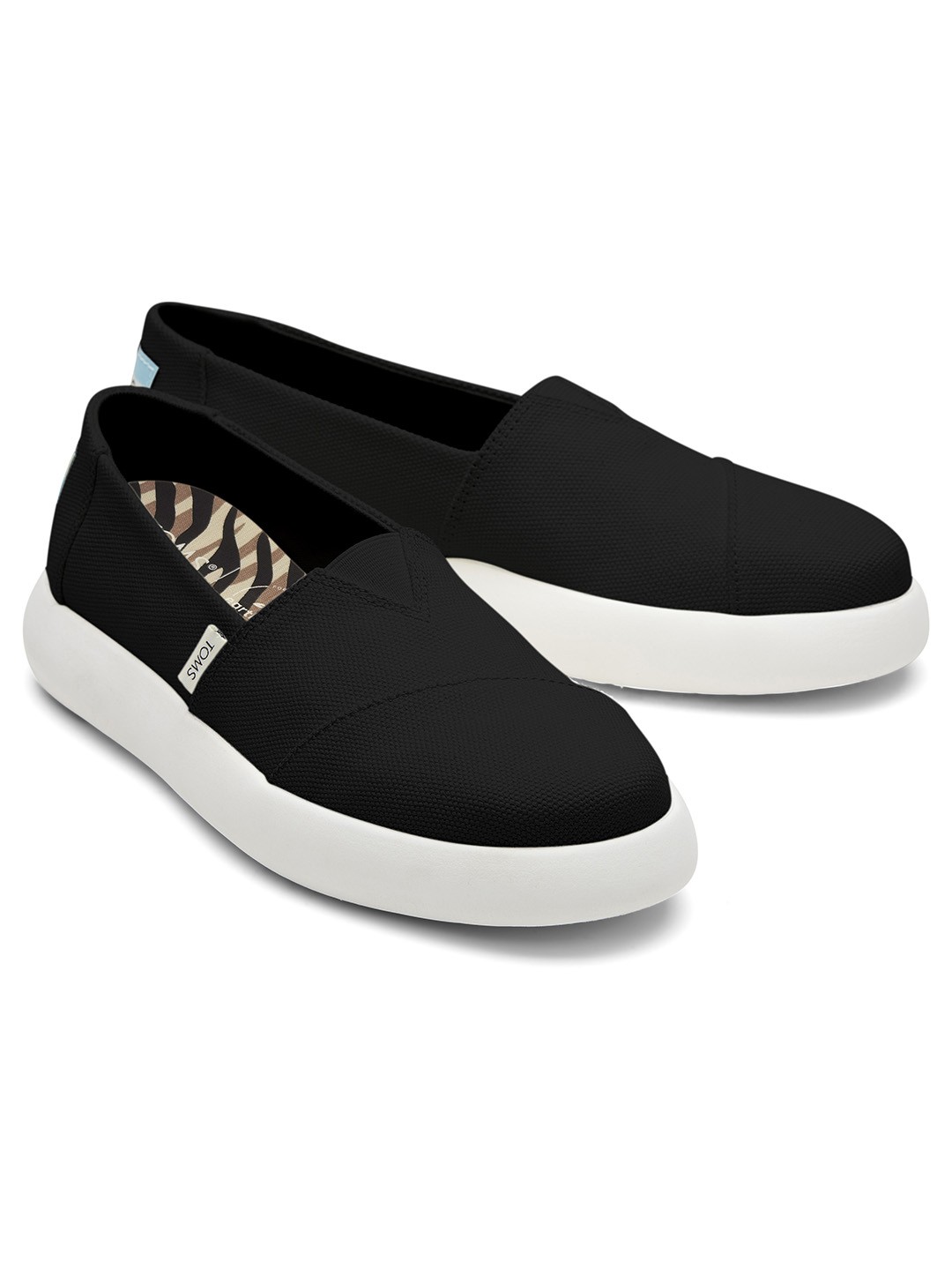 

TOMS Women Black Alpargata Mallow Heritage Canvas Slip-On Sneakers