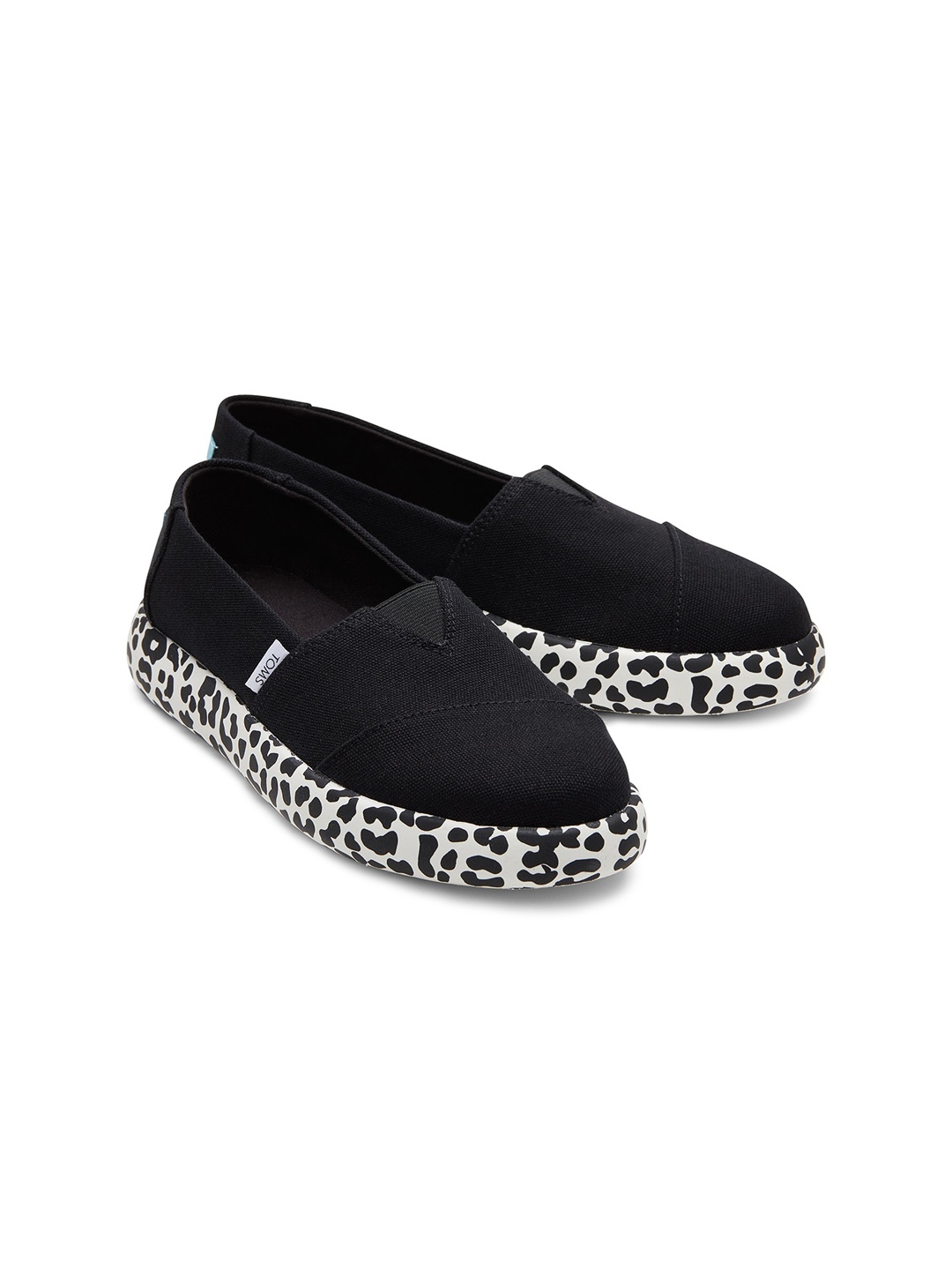 

TOMS Women Alpargata Mallow Canvas Leopard Print Slip-On Sneakers, Black