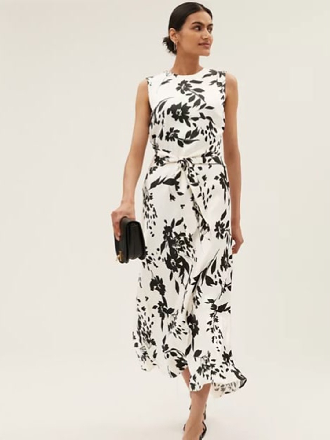 

Marks & Spencer White & Black Floral Maxi Dress