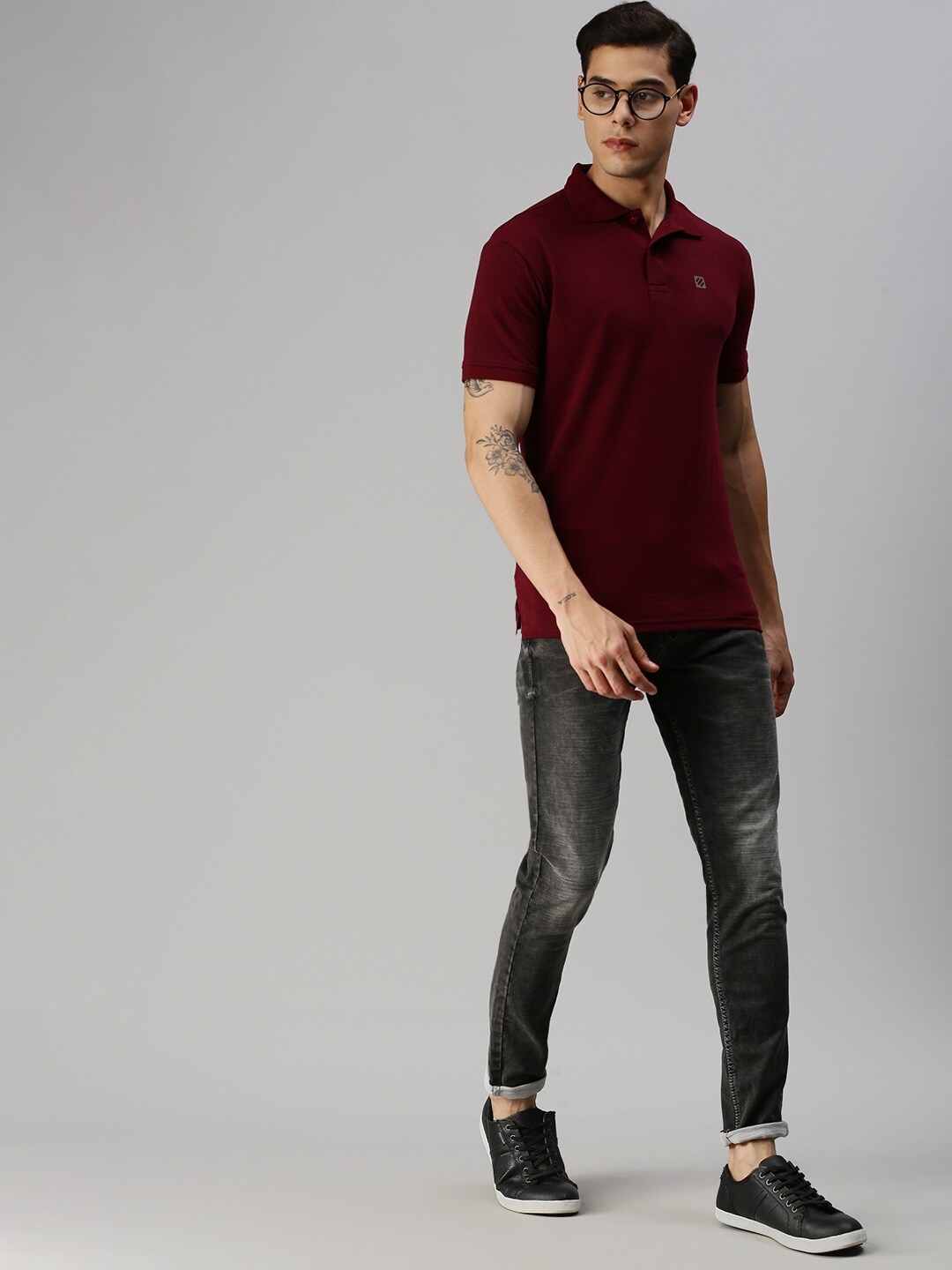 

ONN Men Brown Polo Collar T-shirt