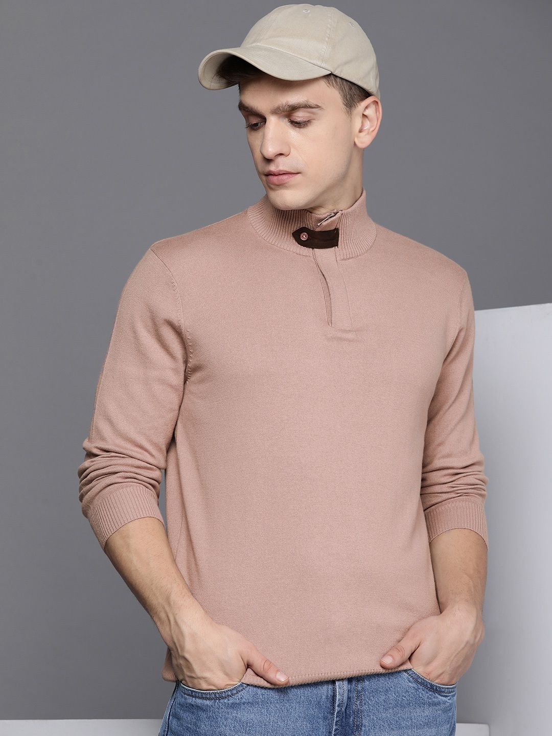 

Kenneth Cole Men Rose Solid Mock-Collar Pullover Sweater