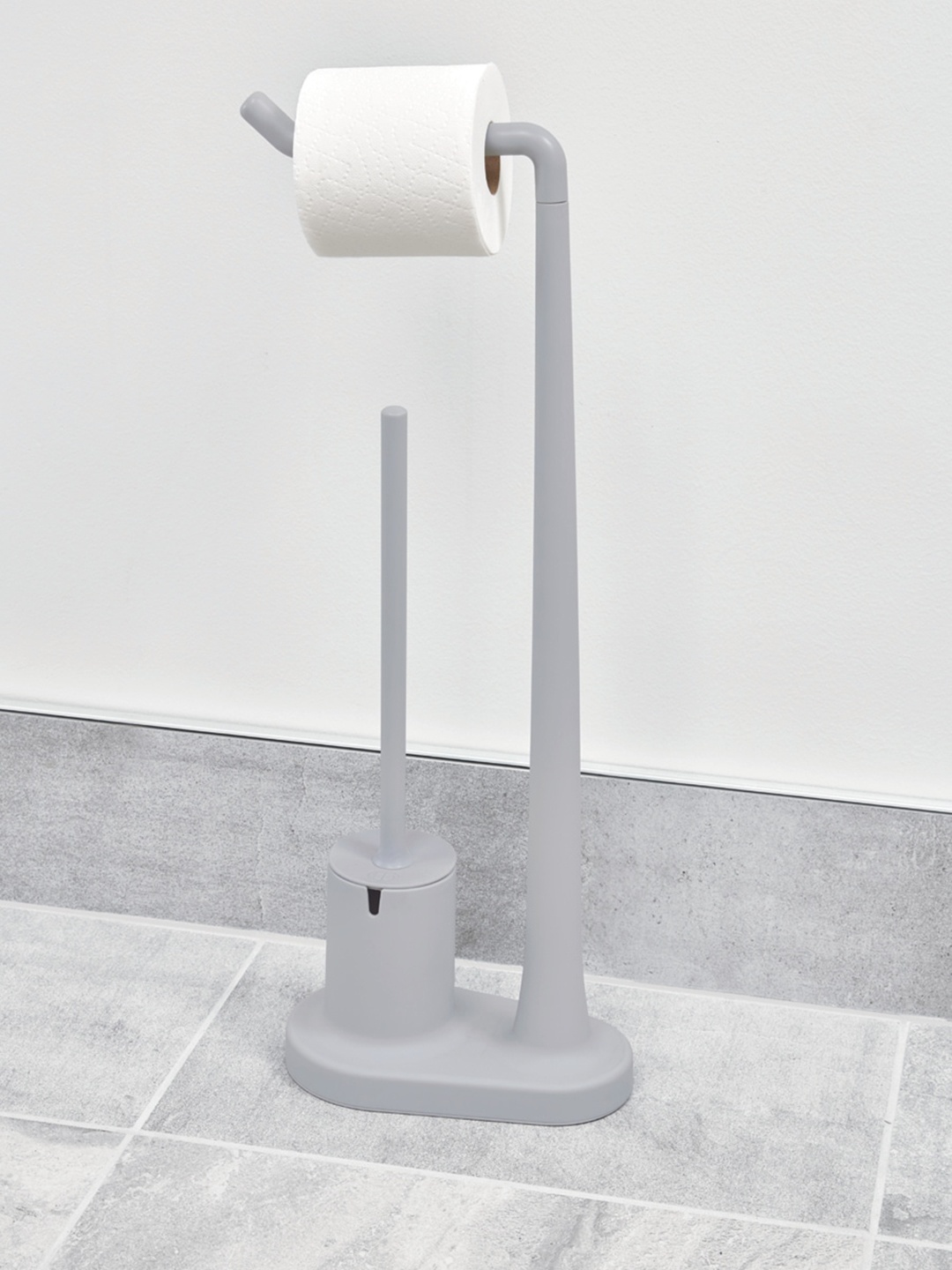 

INTERDESIGN Grey Toilet Paper Stand & Bowl Brush Set
