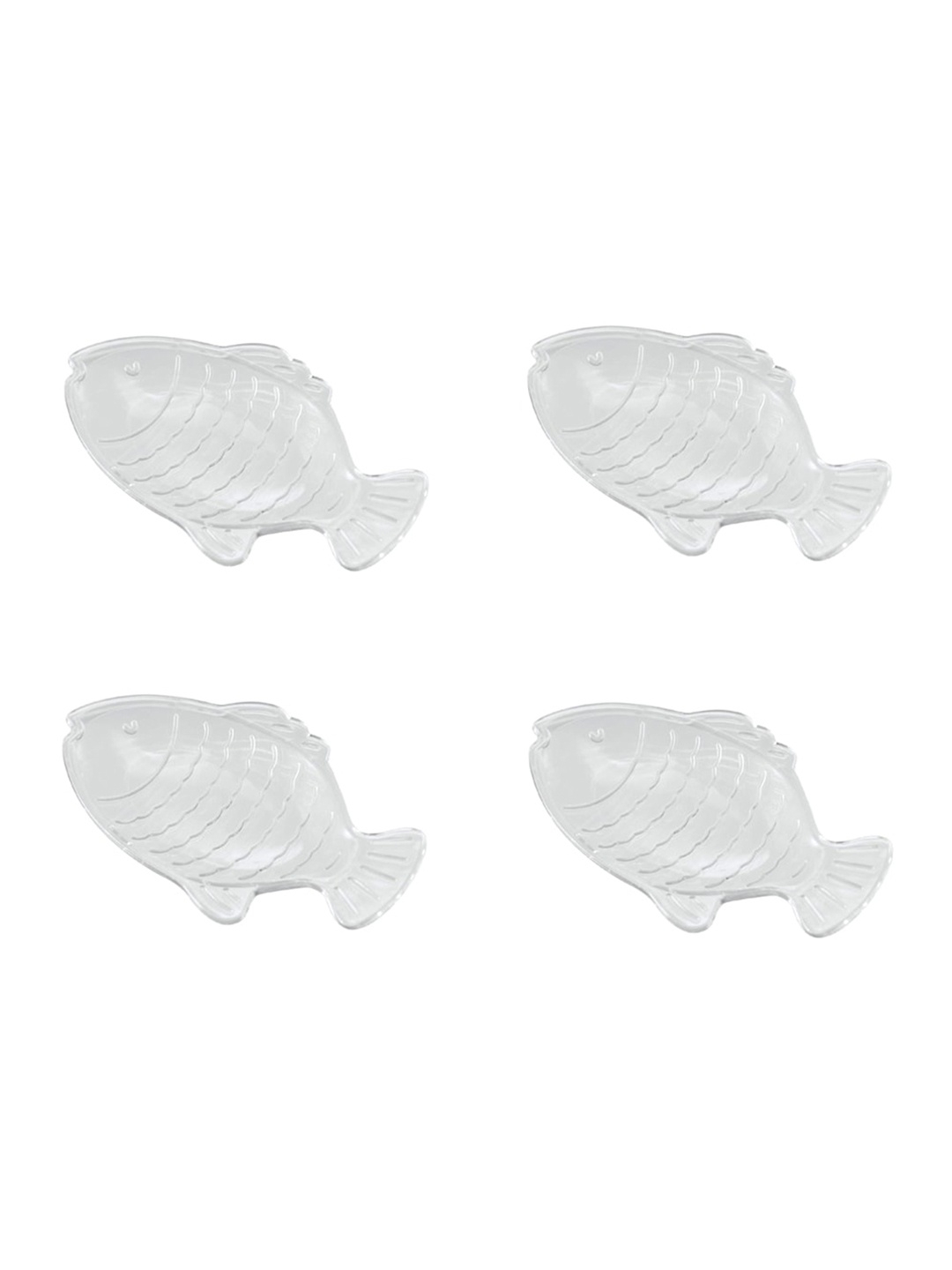 

INTERDESIGN Adults Set Of 4 Transparent Fish Shaped Plastic Bar Soap Holder