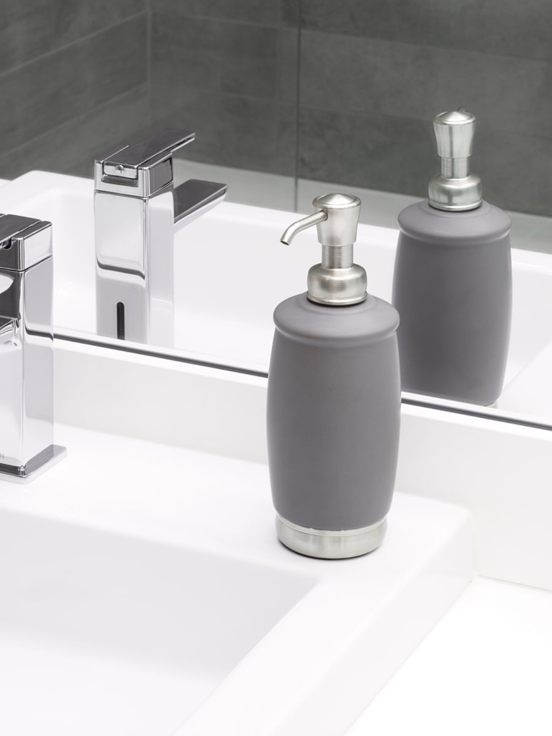 

INTERDESIGN Grey & Silver-Toned Solid Soap Dispensers