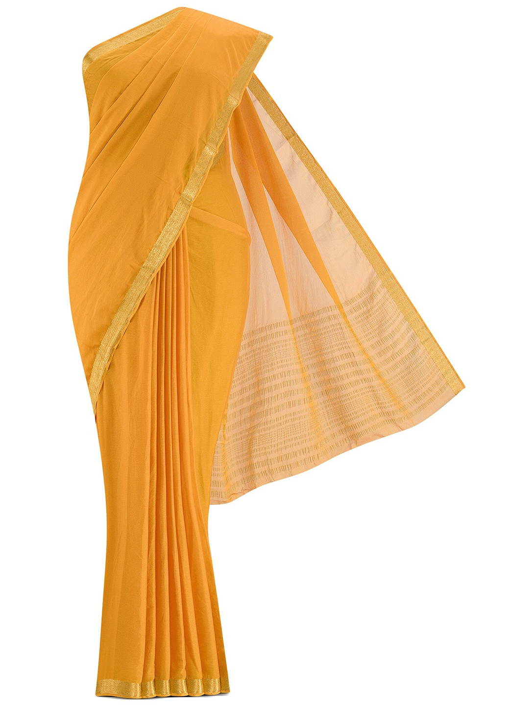 

Nalli Next Yellow & Gold-Toned Zari Saree