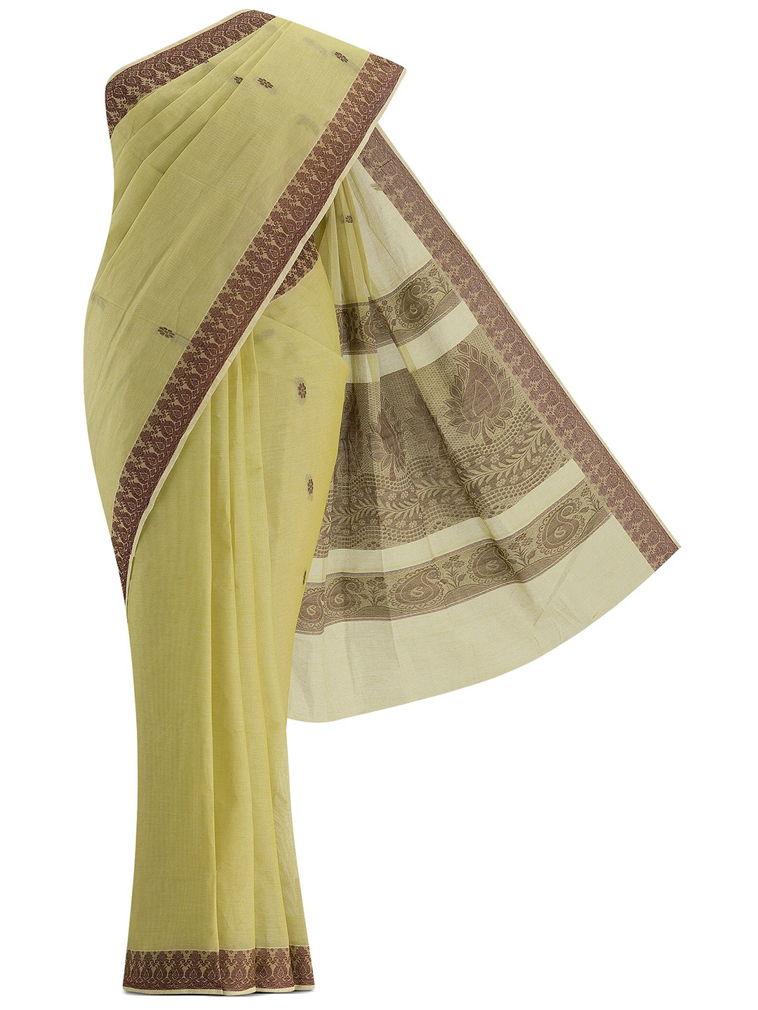 

Nalli Next Green & Brown Woven Design Pure Cotton Saree