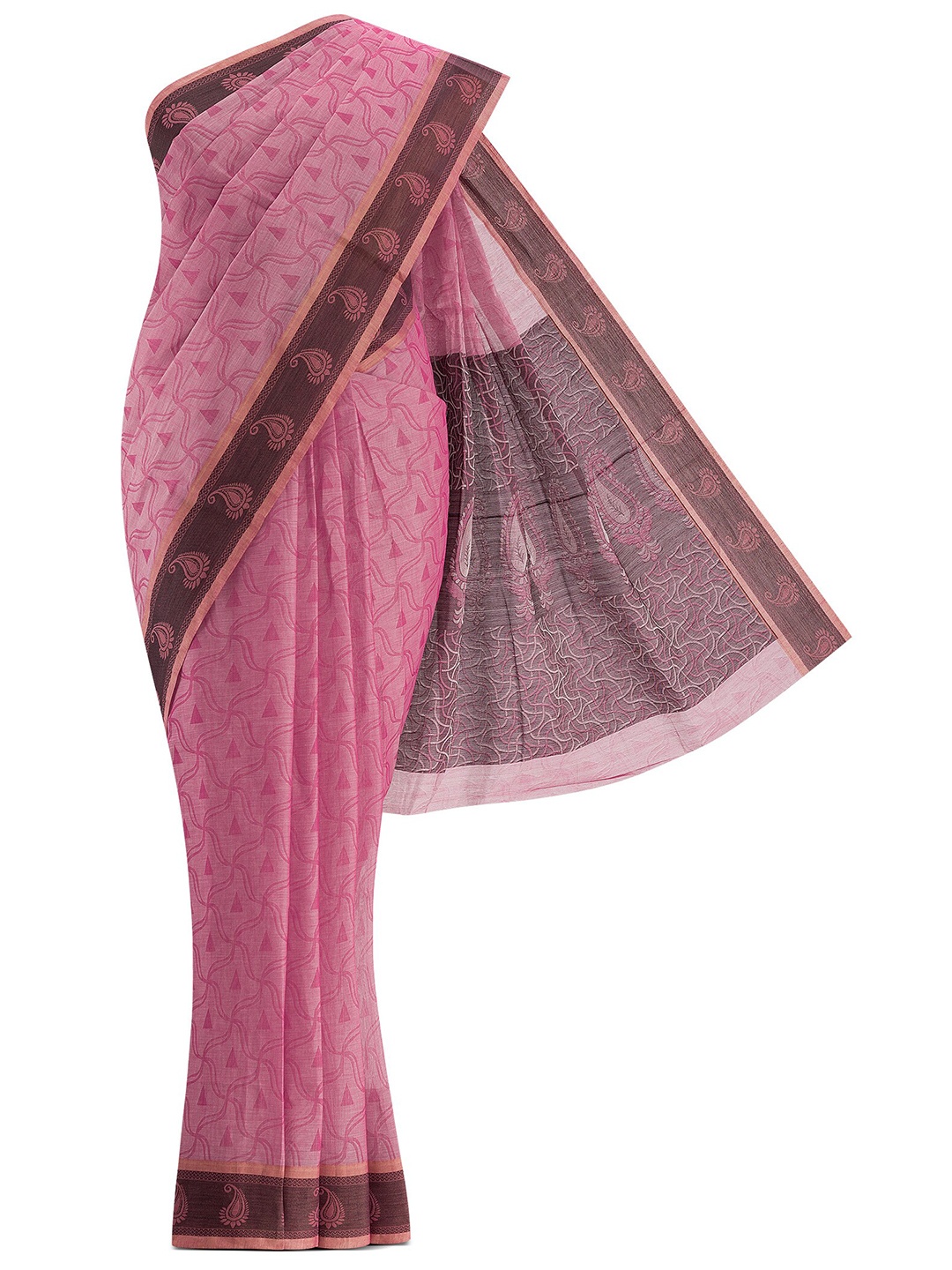 

Nalli Next Pink & Brown Woven Design Pure Cotton Saree