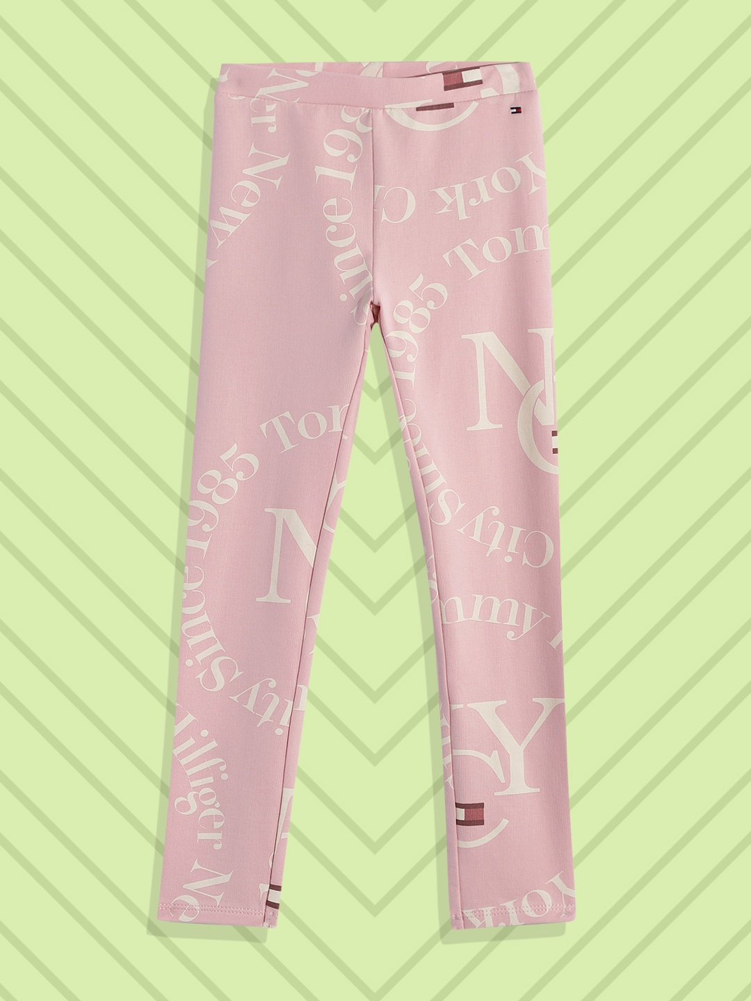 

Tommy Hilfiger Girls Pink Printed Ankle-Length Leggings