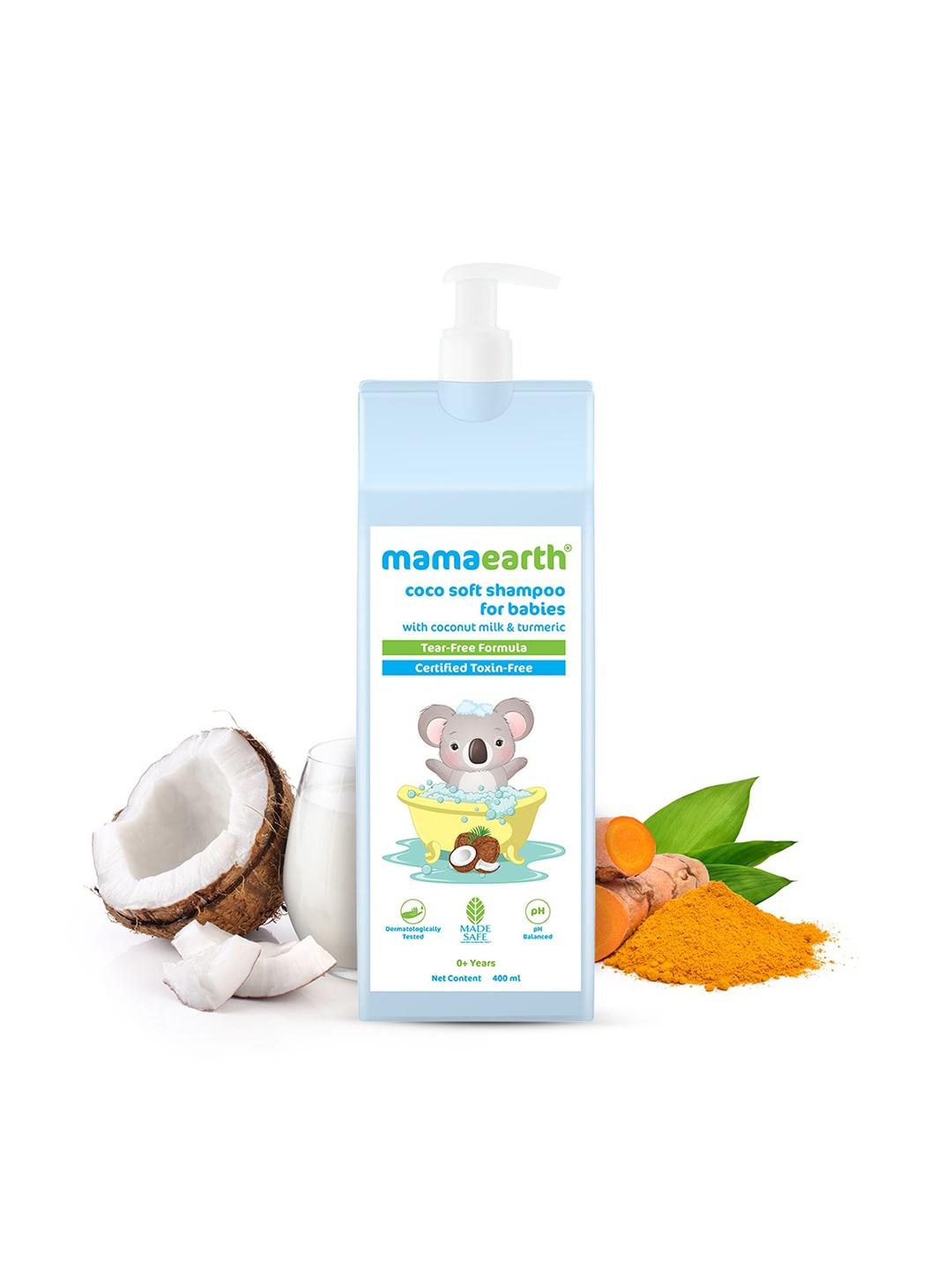 

Mamaearth Coco Soft Tear-Free Shampoo with Coconut Milk & Turmeric - 400 ml, White