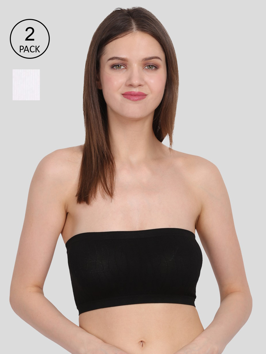 

Amour Secret White & Black Bandeau Bra