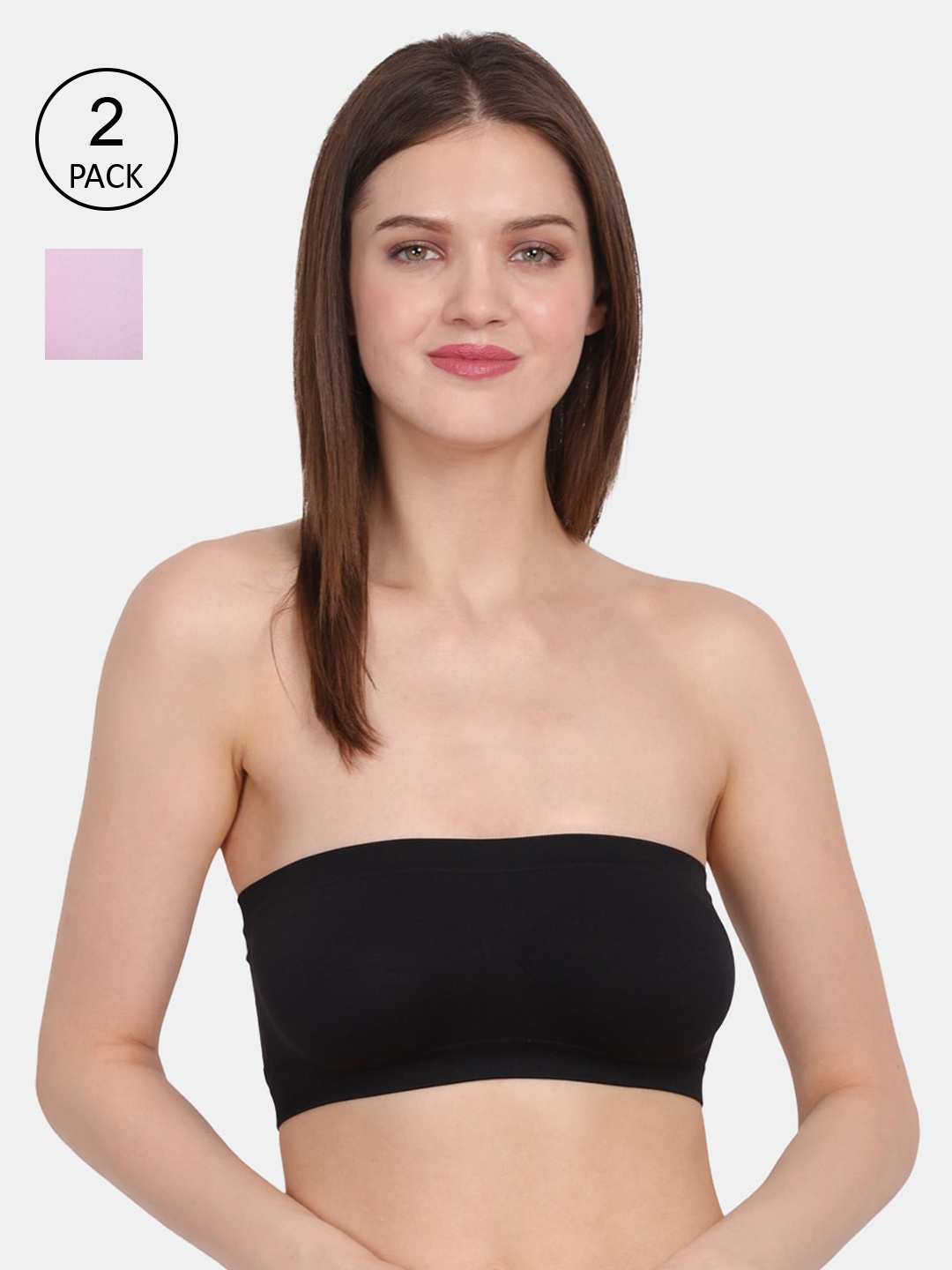 

Amour Secret Women Black & Purple Non-Padded Tube Bandeau Bra