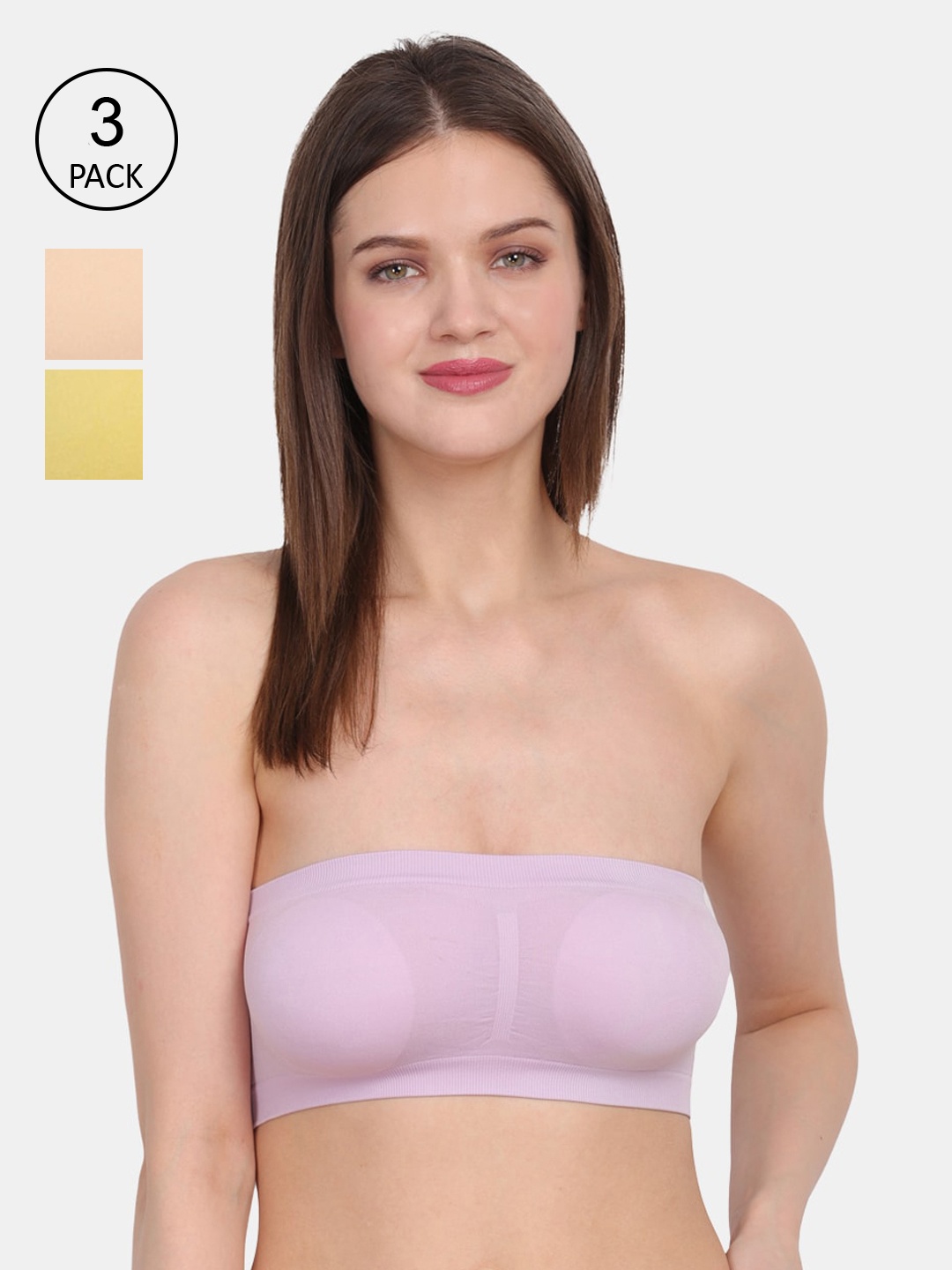 

Amour Secret Women Pink,Nude And Yellow Bra, Purple