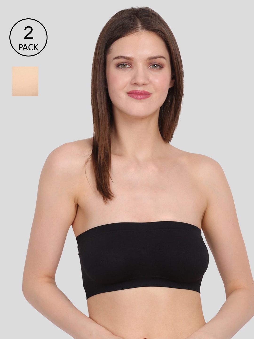 

Amour Secret Women's Non-Padded Tube/Bandeau Bra TB011 Pack of 2, Black