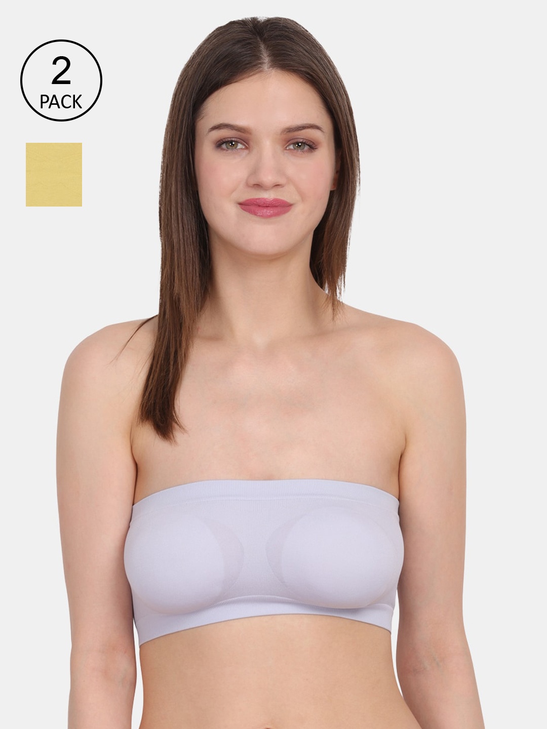 

Amour Secret Pack Of 2 Yellow & Blue Bandeau Bra