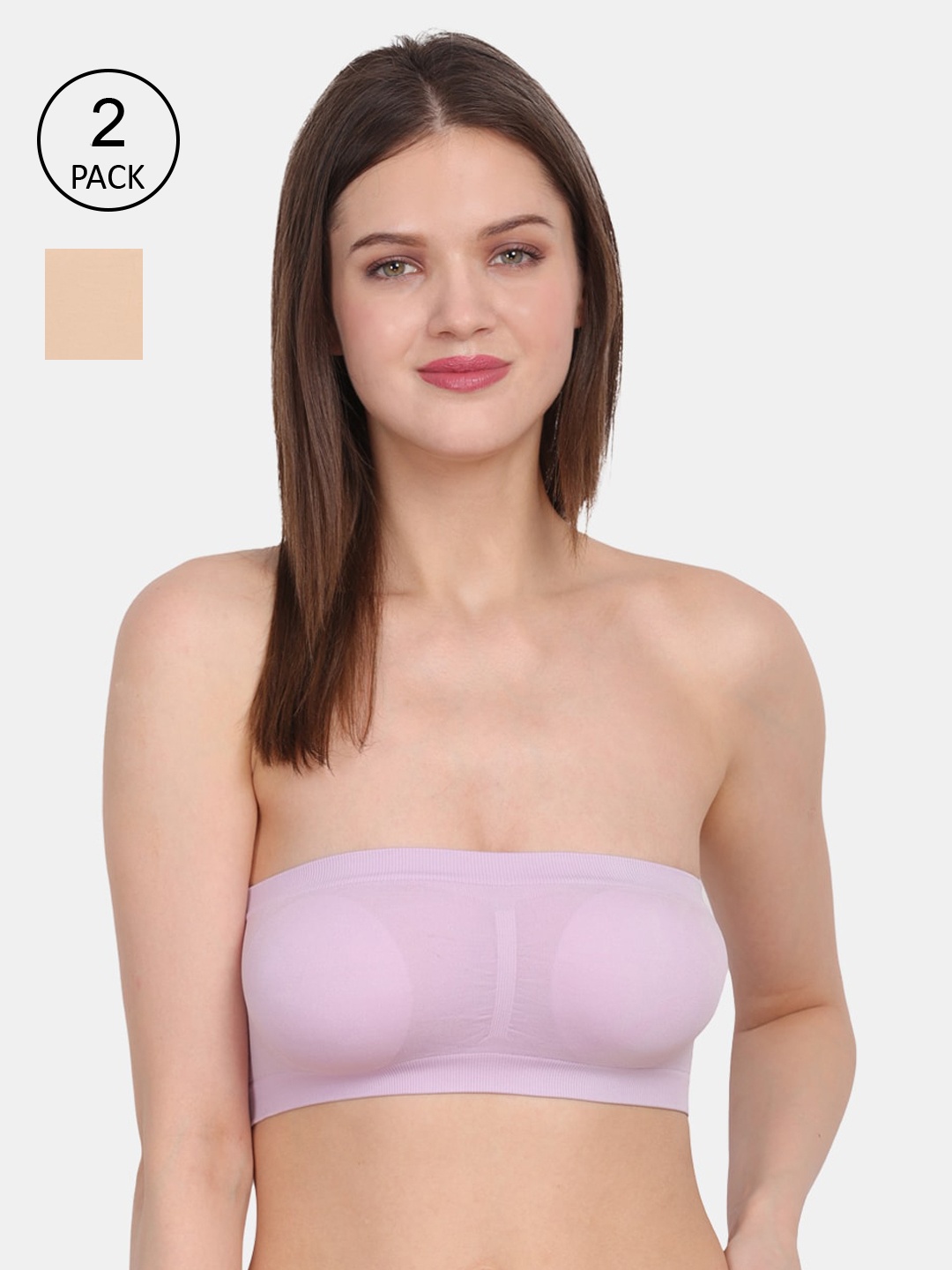 

Amour Secret Women's Non-Padded Tube/Bandeau Bra TB011 Pack of 2, Purple