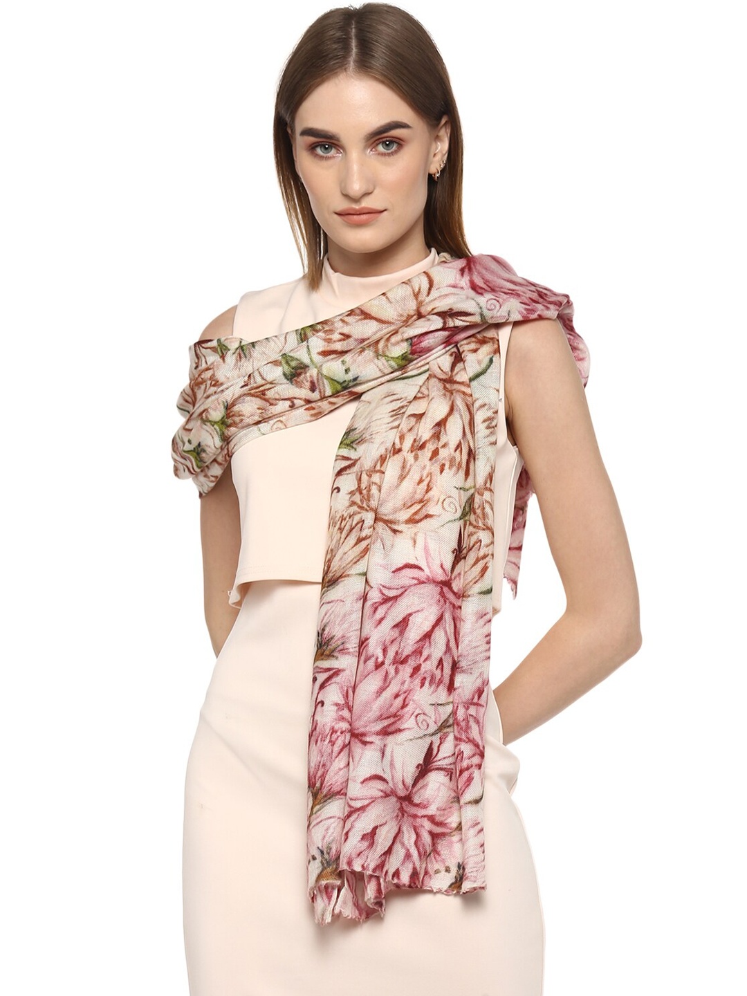 

Rhe-Ana Women Off White & Beige Printed Stole