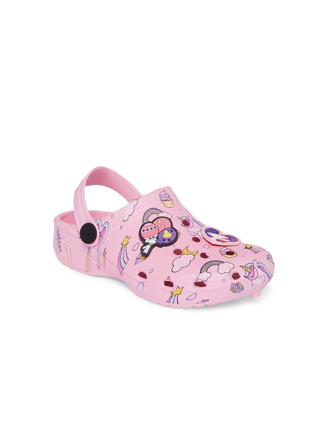 

Pantaloons Junior Girls Pink & Purple Printed Rubber Clogs