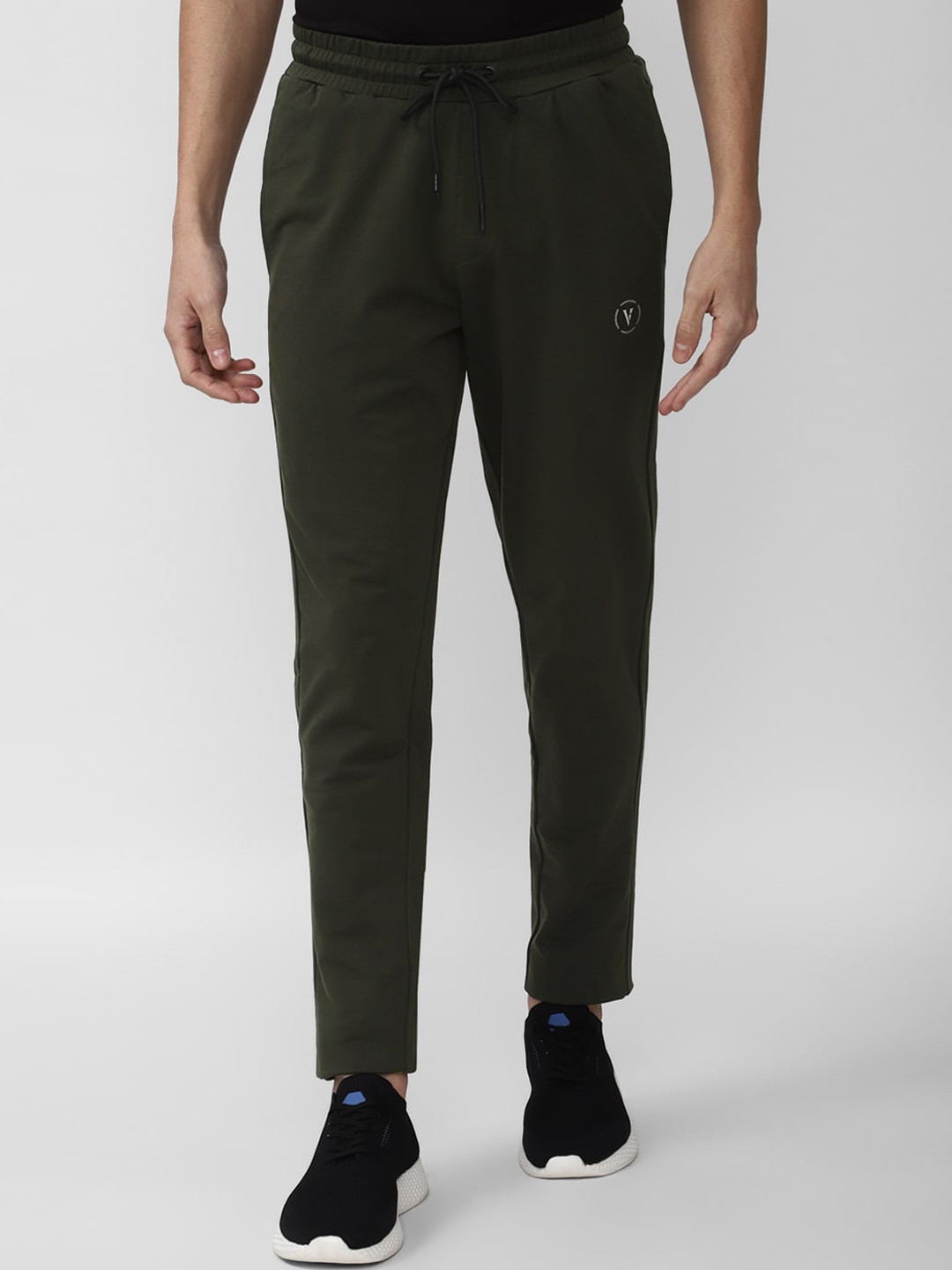 

Van Heusen Flex Men Olive-Green Solid Slim-Fit Track Pants