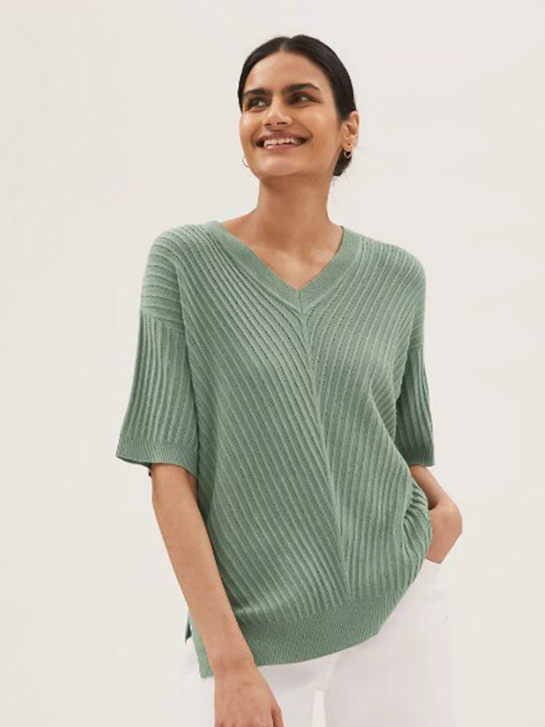 

Marks & Spencer Women Black Colourblocked Polo Collar T-shirt