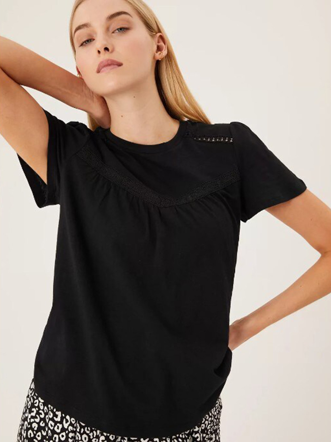 

Marks & Spencer Women Black T-shirt