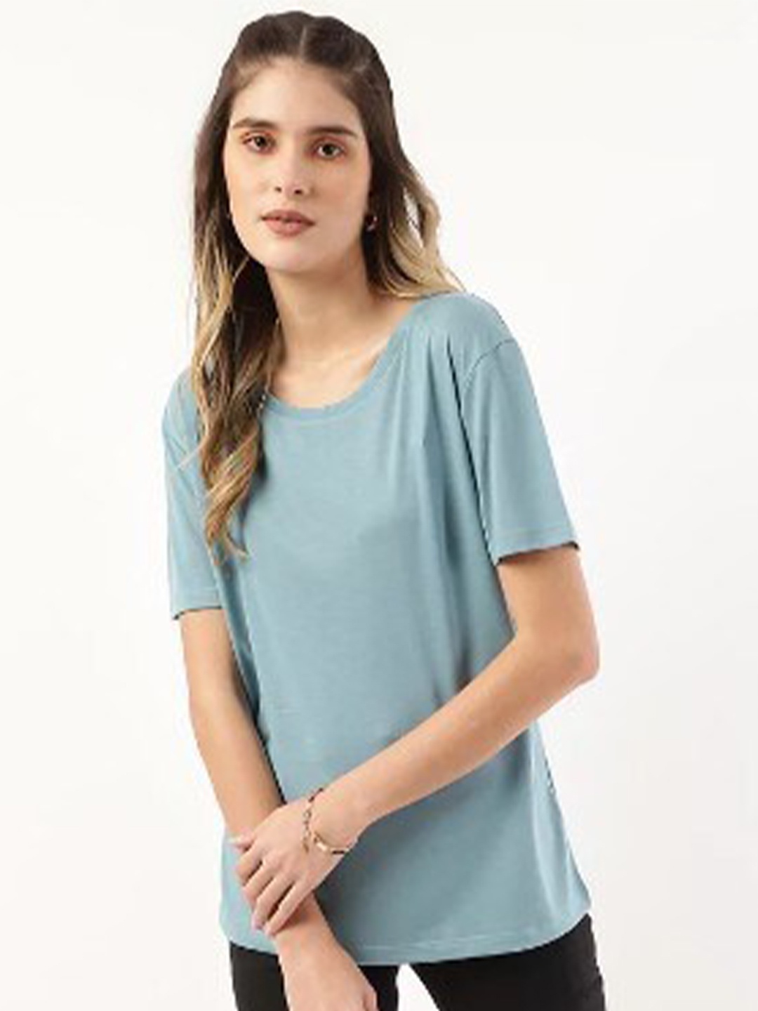 

Marks & Spencer Women Blue T-shirt