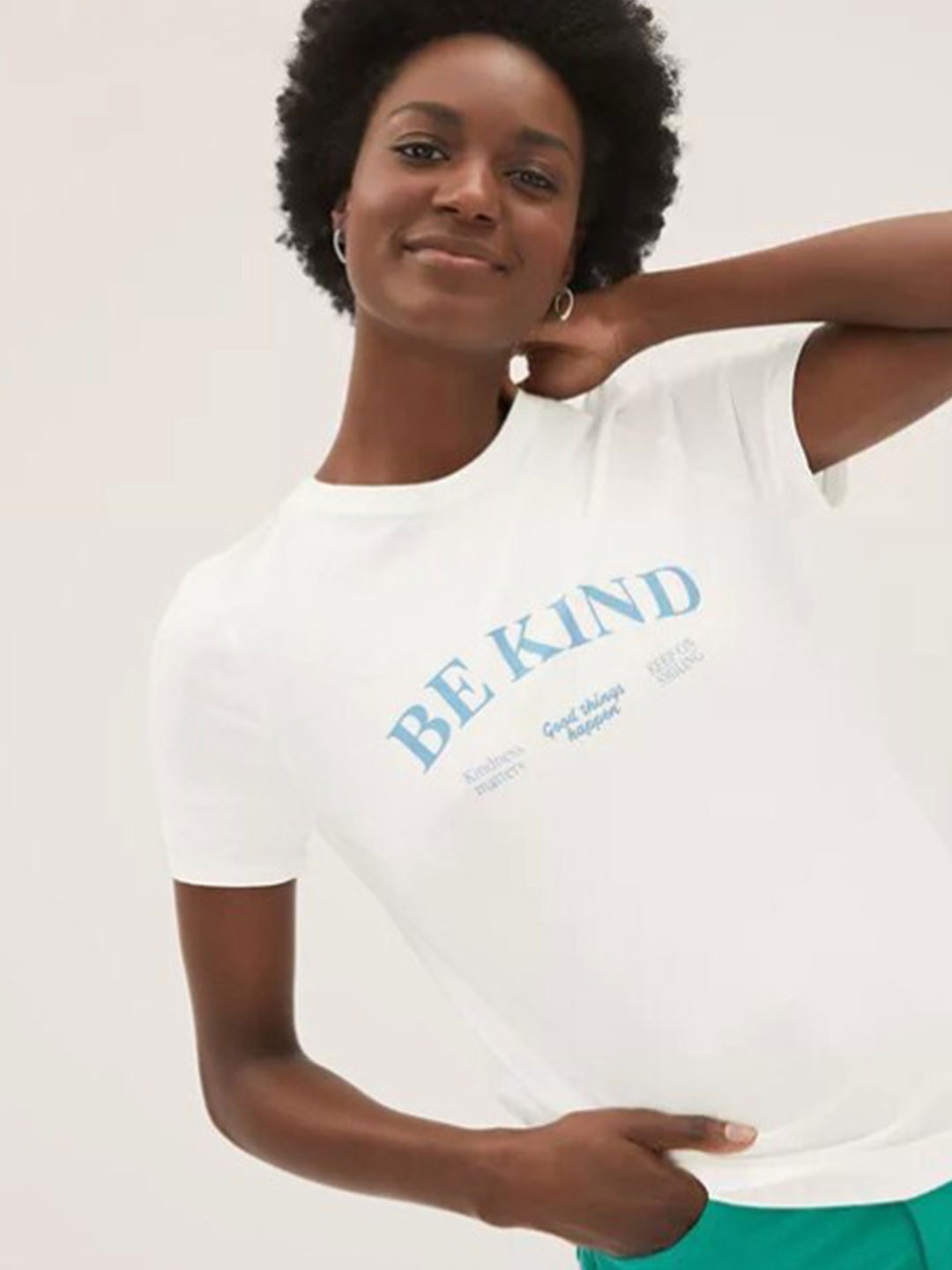 

Marks & Spencer Women White Colourblocked High Neck T-shirt