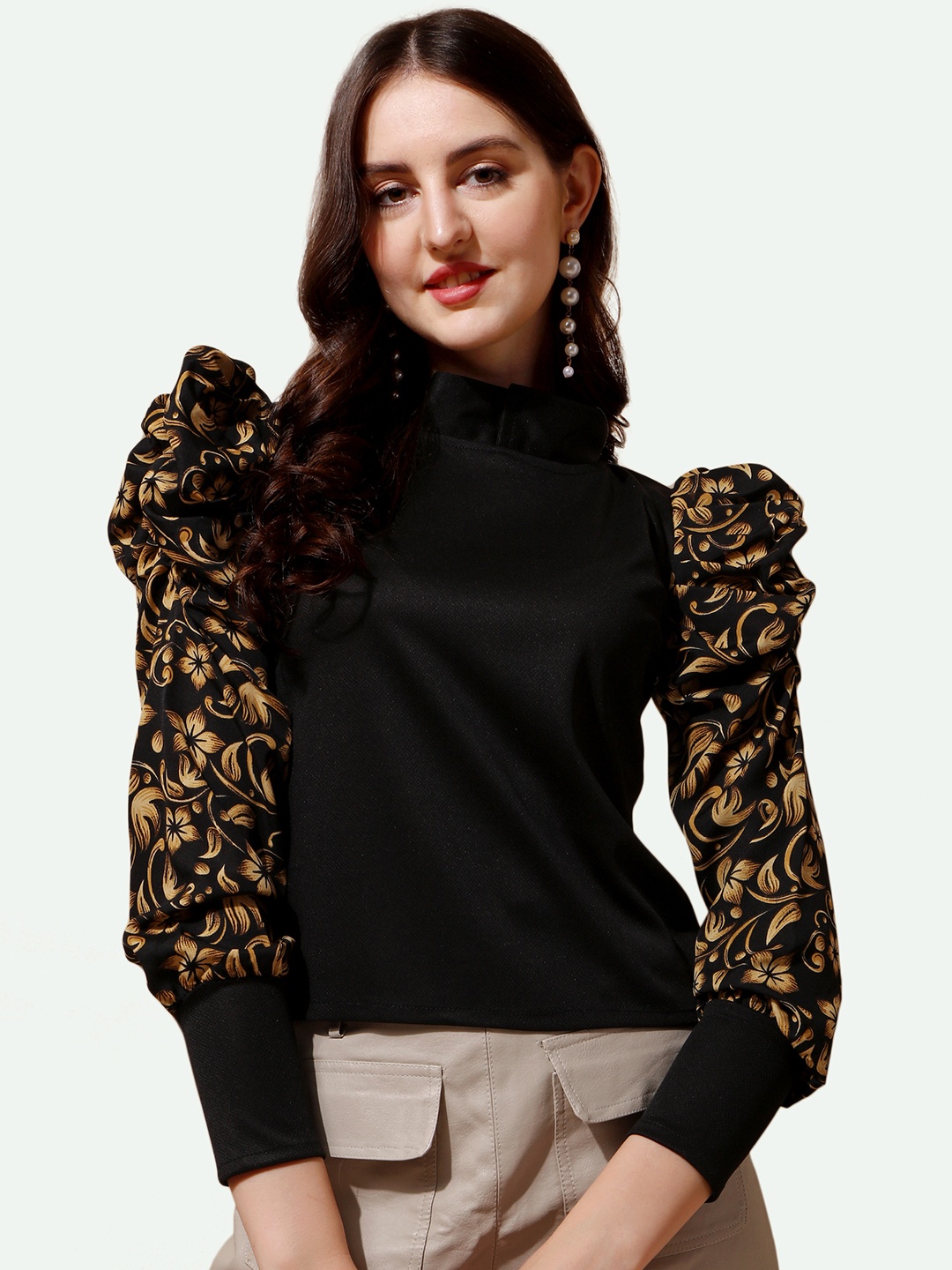 

Paralians Black Print Top