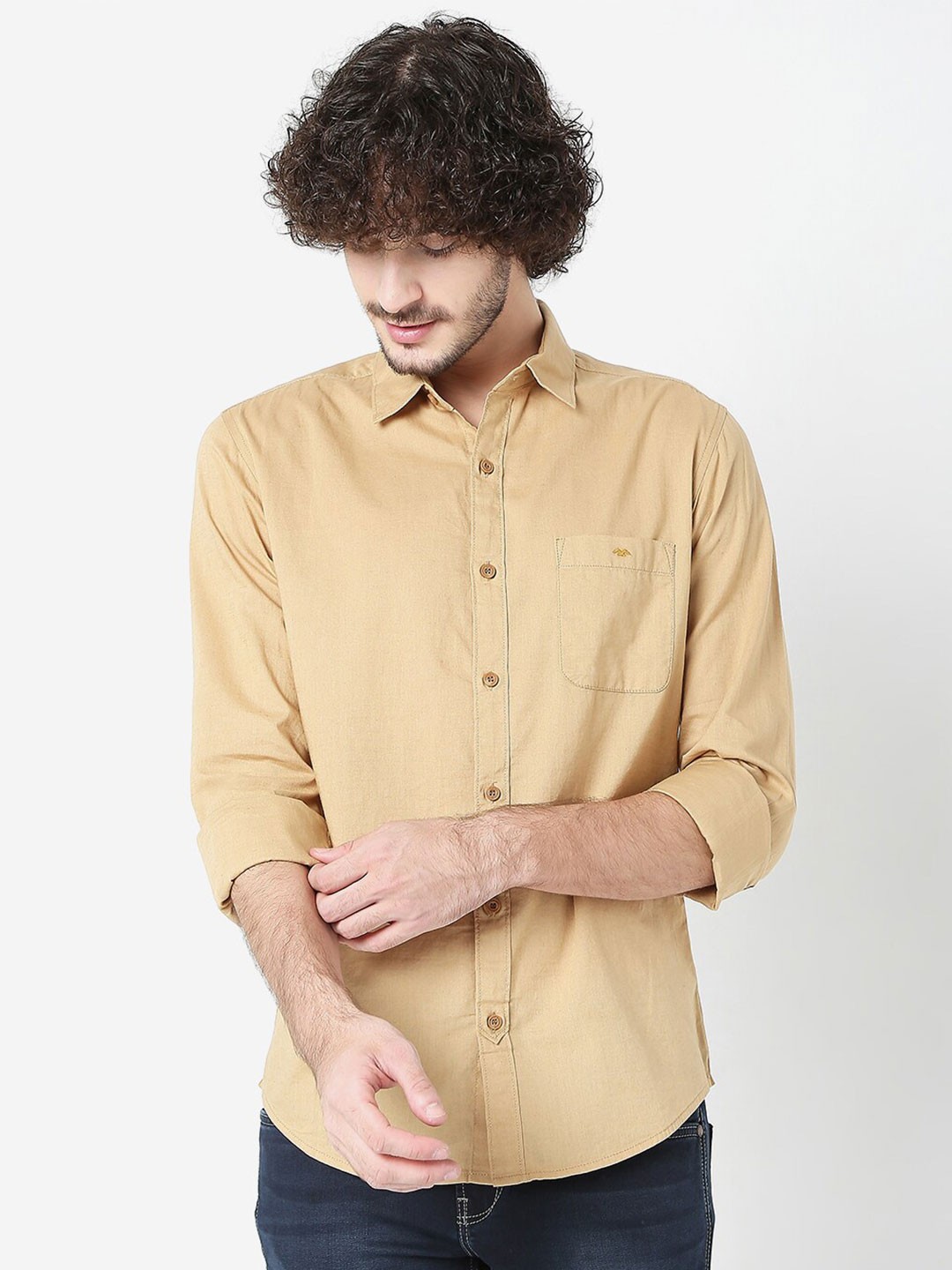 

Mufti Men Beige Classic Slim Fit Casual Shirt