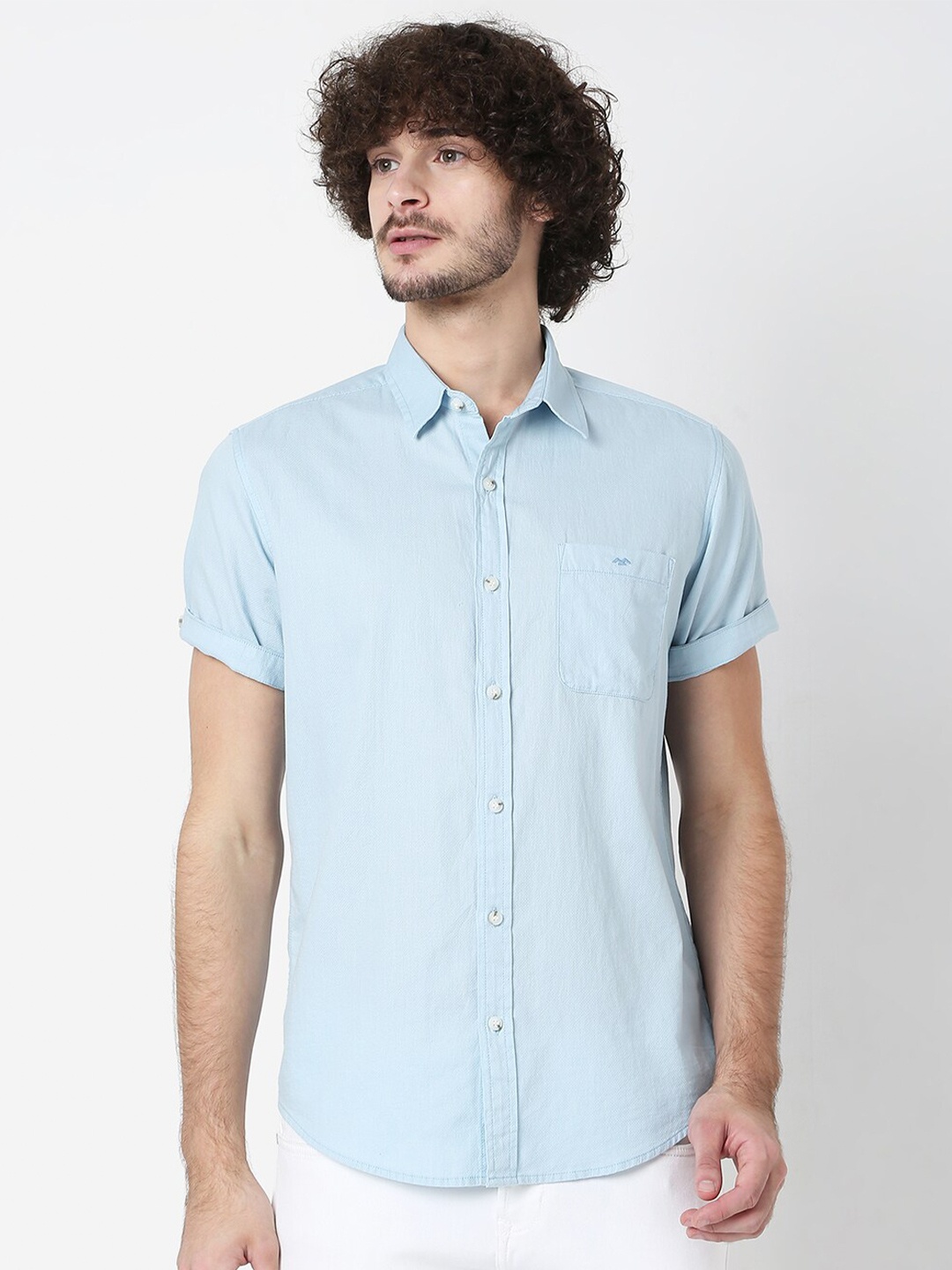 

Mufti Men Blue Classic Slim Fit Pure Cotton Casual Shirt