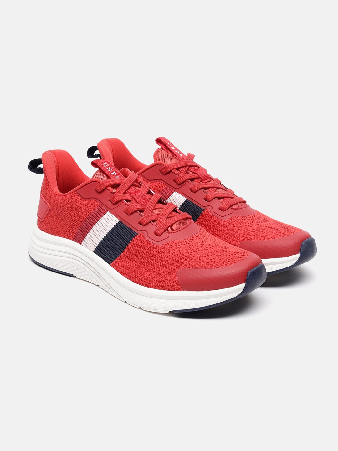 

U S Polo Assn Men Red Textile Walking Shoes