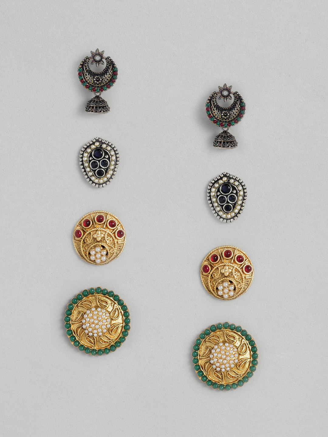 

Onaifa Assorted Set of 5 Oval Studs Earrings