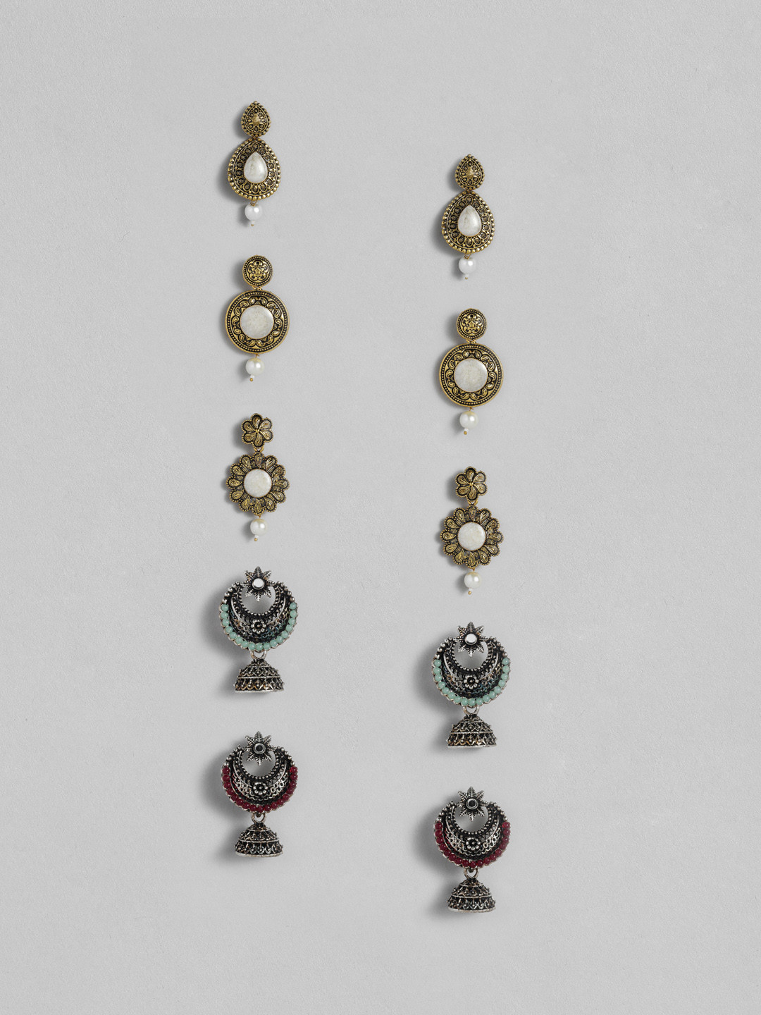 

Onaifa Assorted Set of 5 Oval Drop Earrings