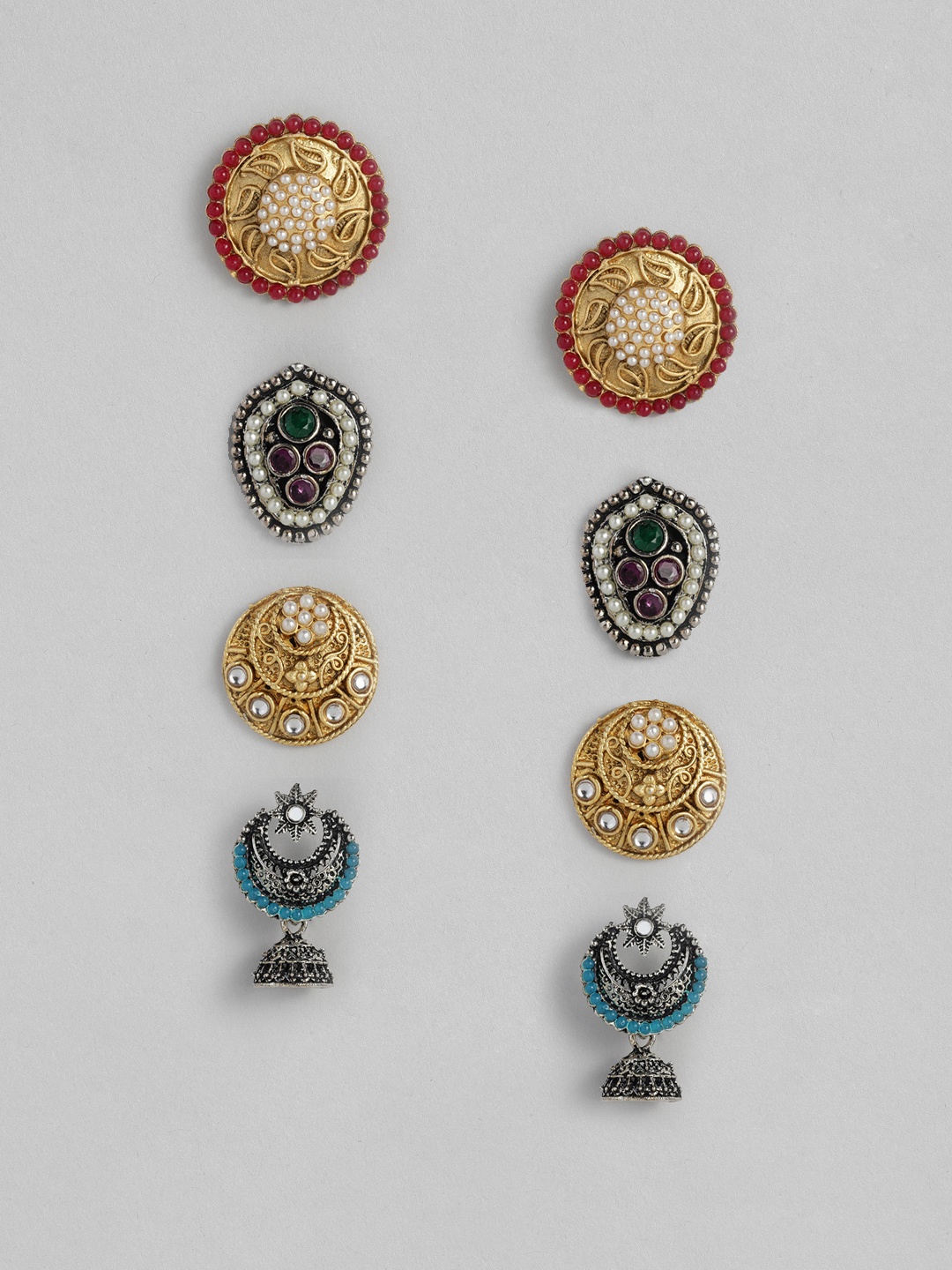 

Onaifa Set of 4 Assorted Studs Earrings, Multi