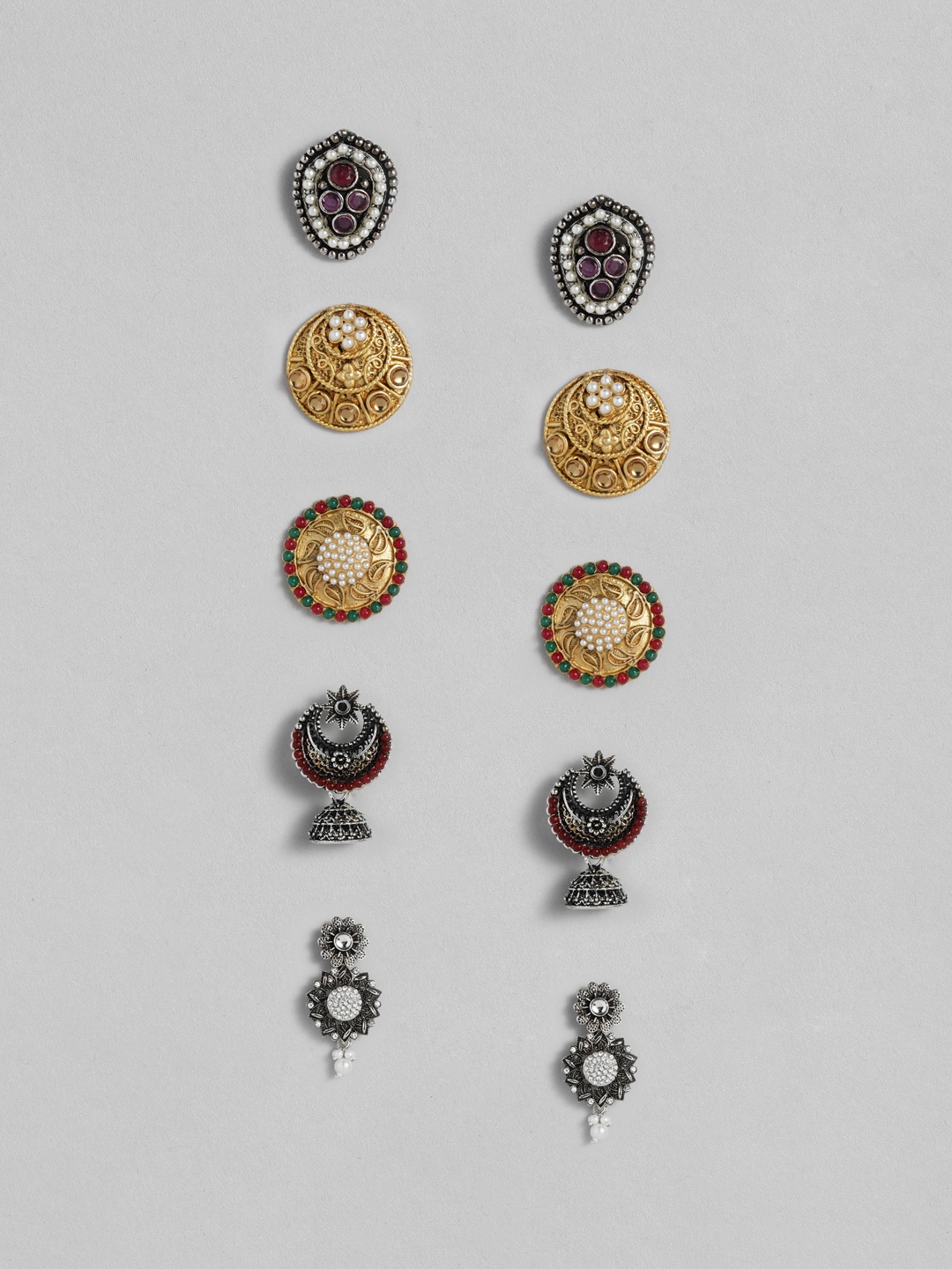 

Onaifa Set of 5 Assorted Studs Earrings
