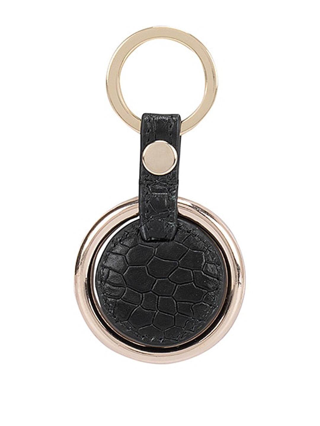 

Da Milano Black Textured Leather Key Chain