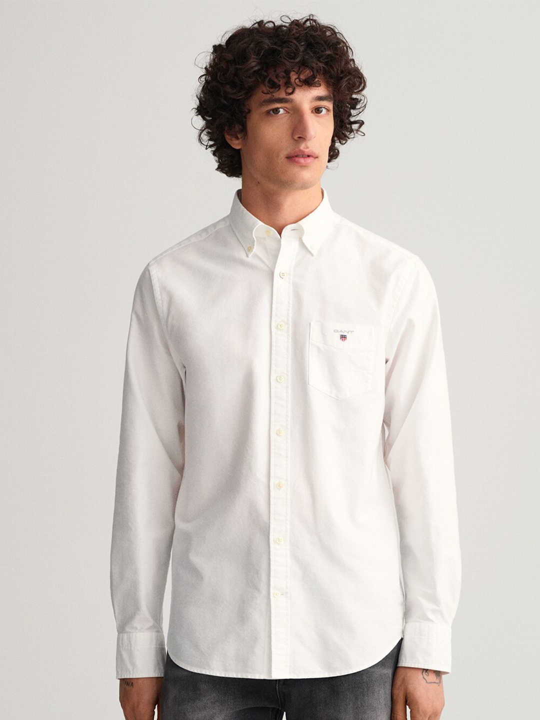 

GANT Men White Classic Regular Fit Casual Shirt