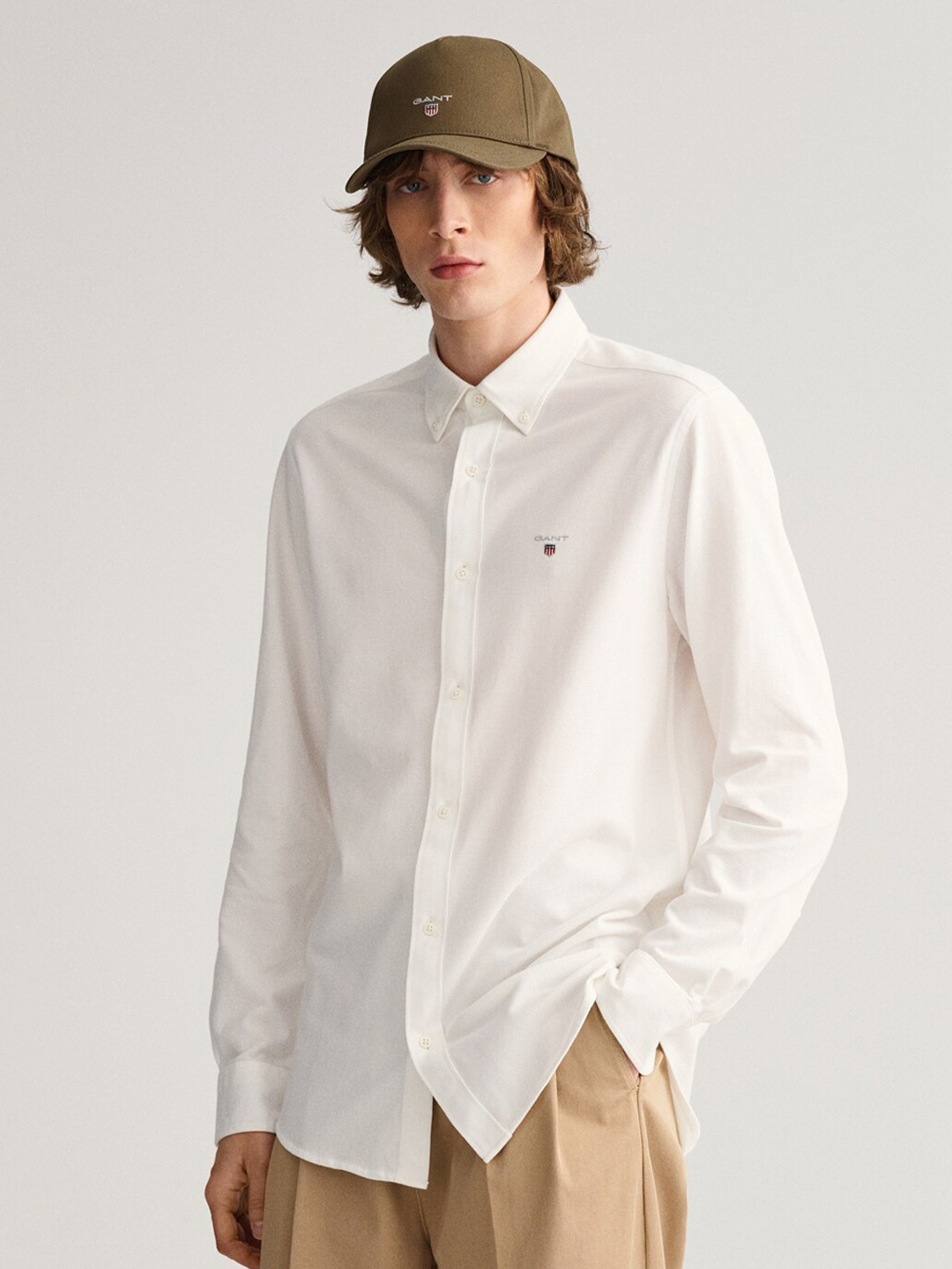 

GANT Men White Classic Casual Regular Fit long sleeves Shirt
