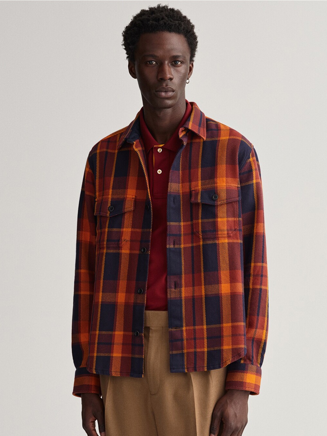 

GANT Men Brown Classic Tartan Checks Checked Casual Shirt