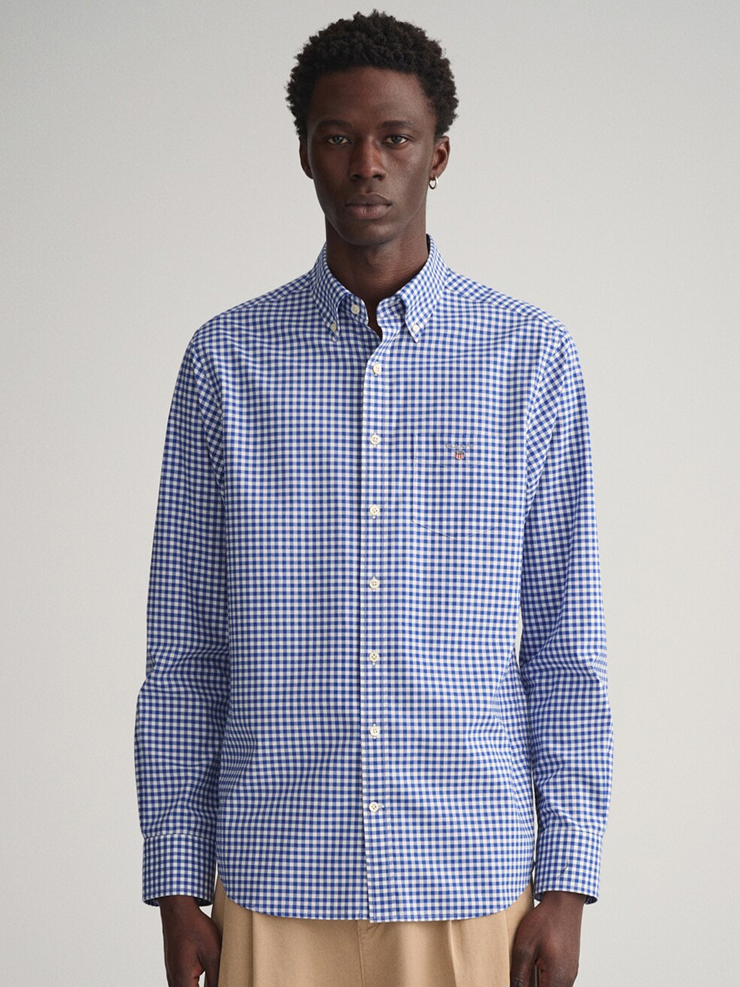 

GANT Men Blue Classic Gingham Checks Checked Casual Shirt