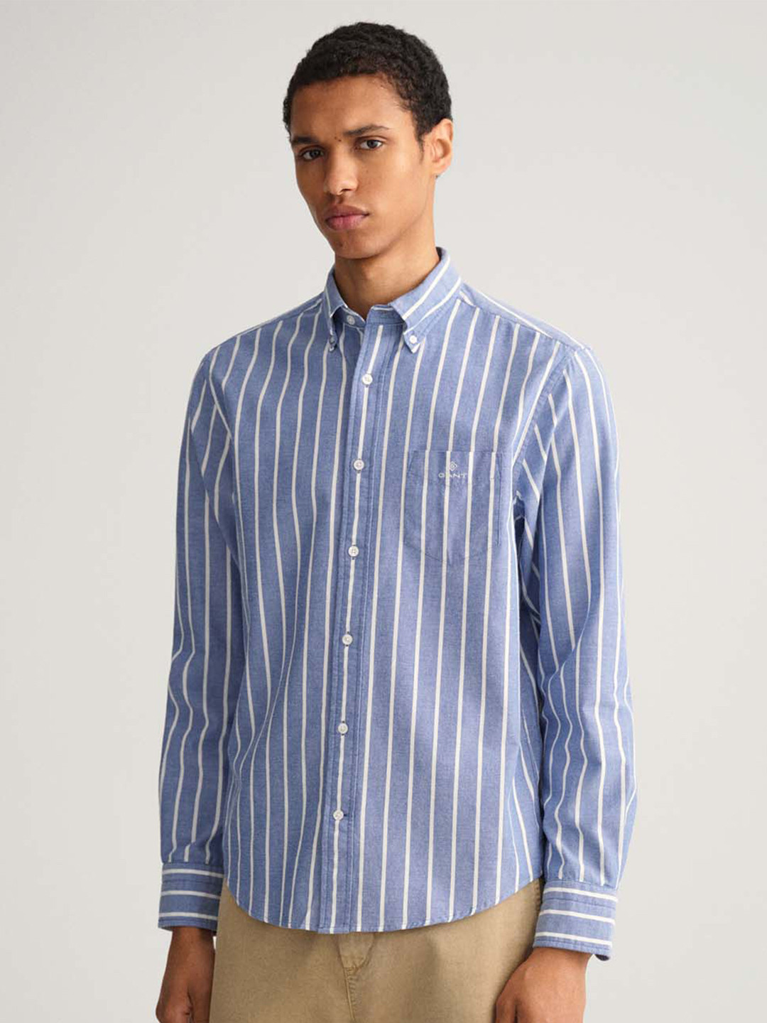 

GANT Men Blue Classic Striped Casual Shirt